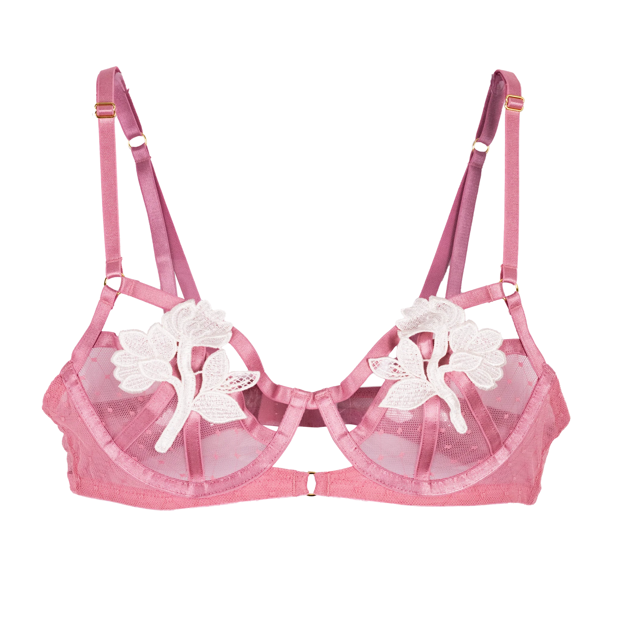 Appliqué Underwire Bralette - Rose