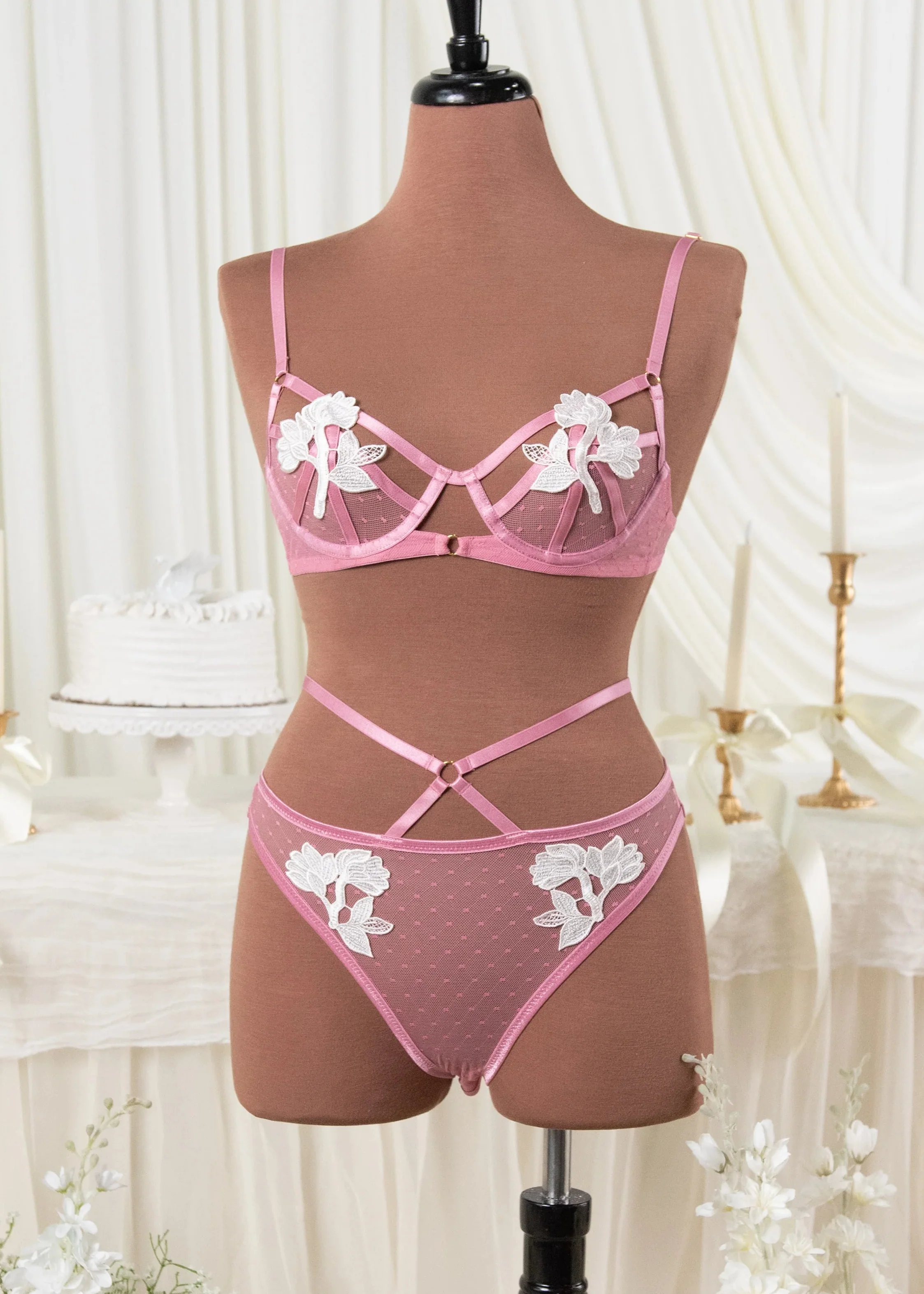 Appliqué Underwire Bralette - Rose - Image 2