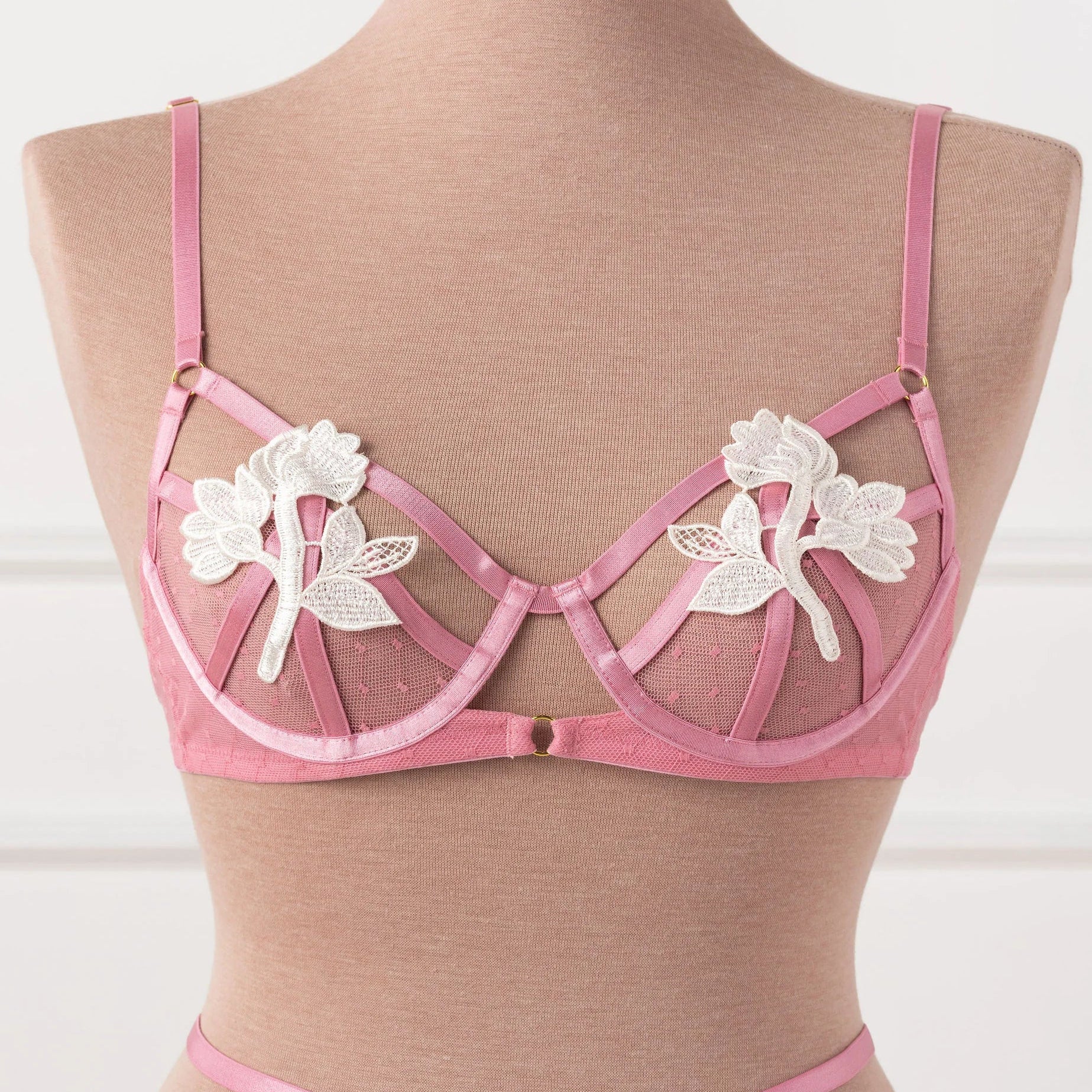 Appliqué Underwire Bralette - Rose - Image 3