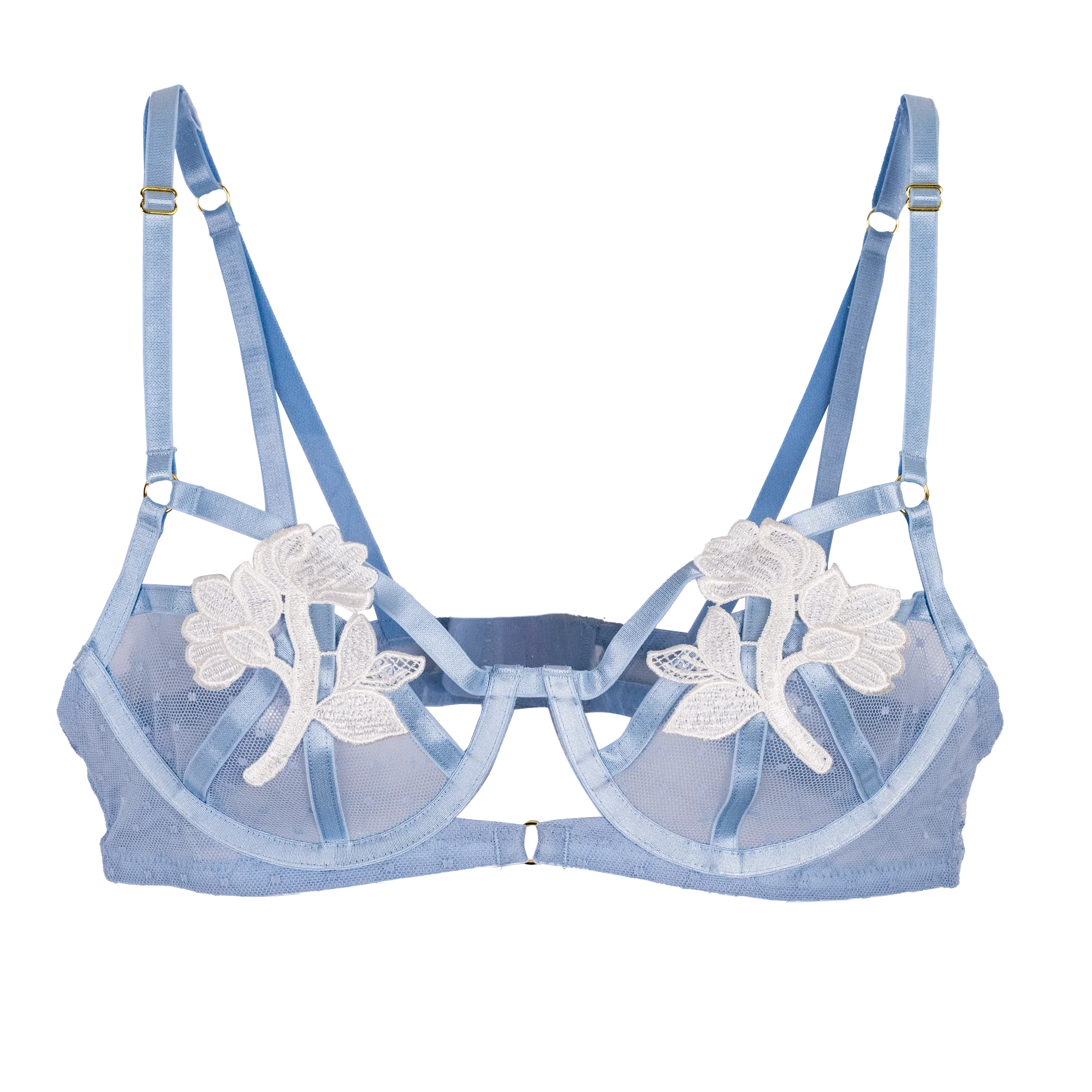Appliqué Underwire Bralette - Sky Blue