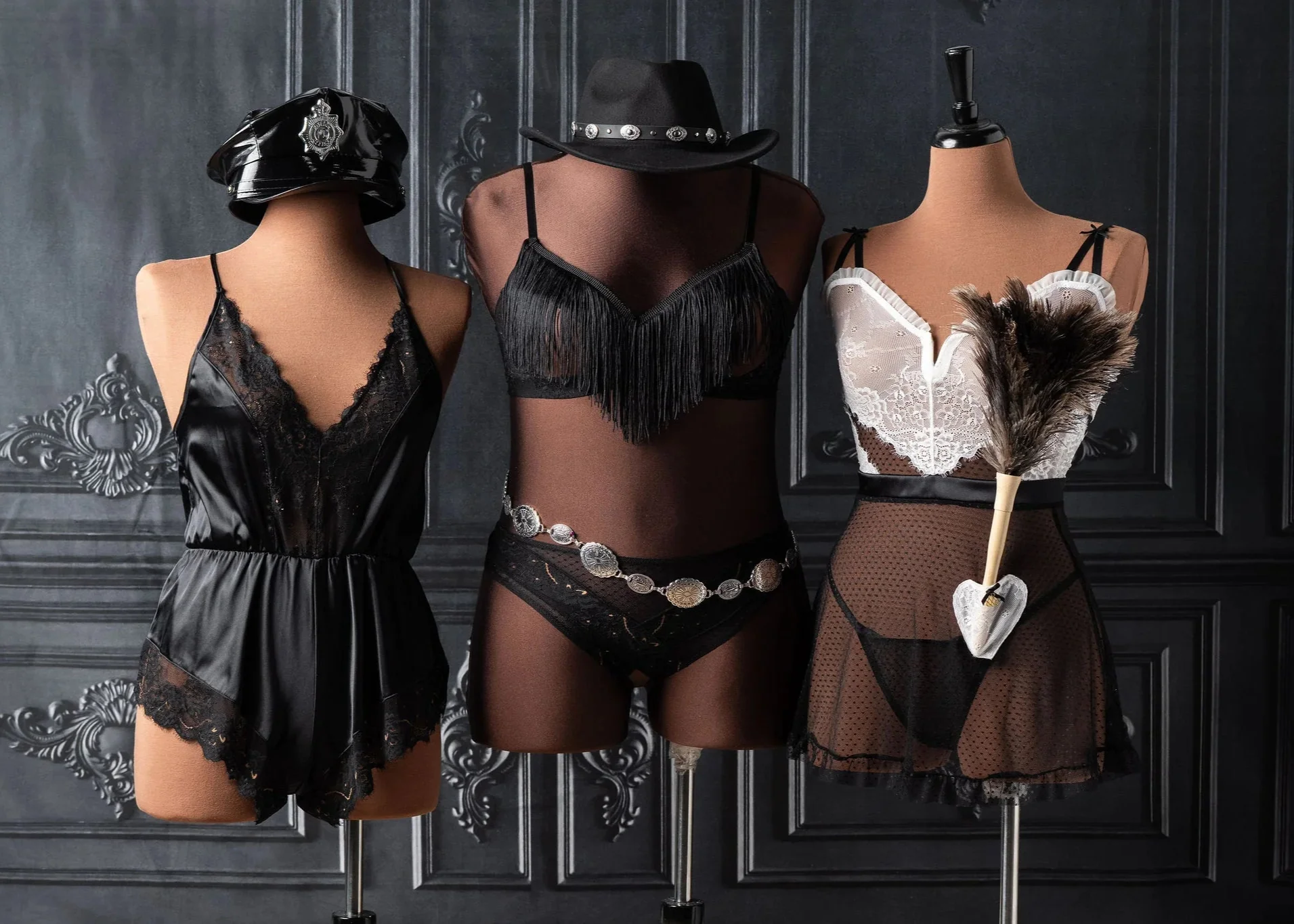 Satin Eyelash Lace Romper - Black Espresso - Image 18