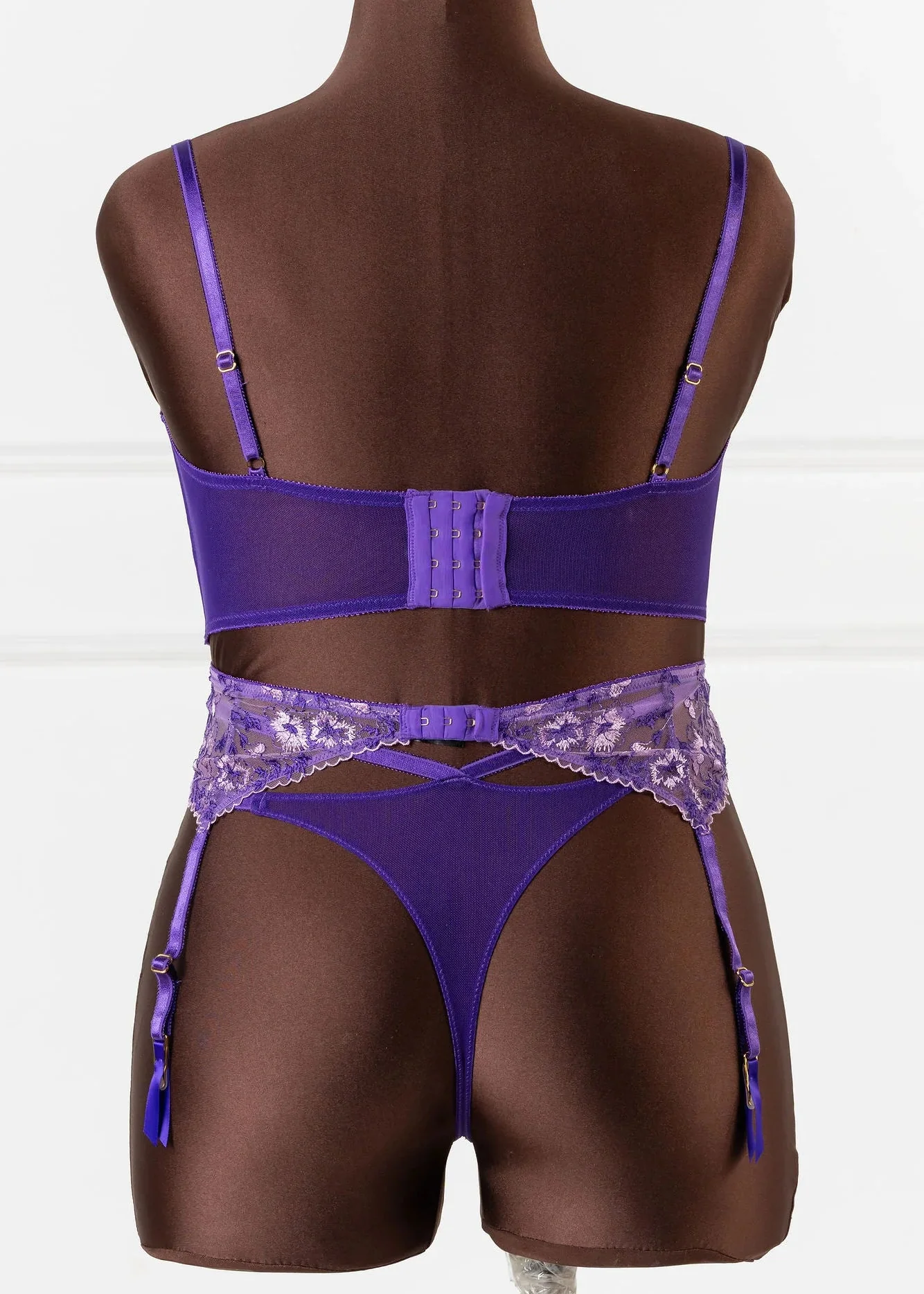 Embroidered Garter Belt - Violet - Image 13