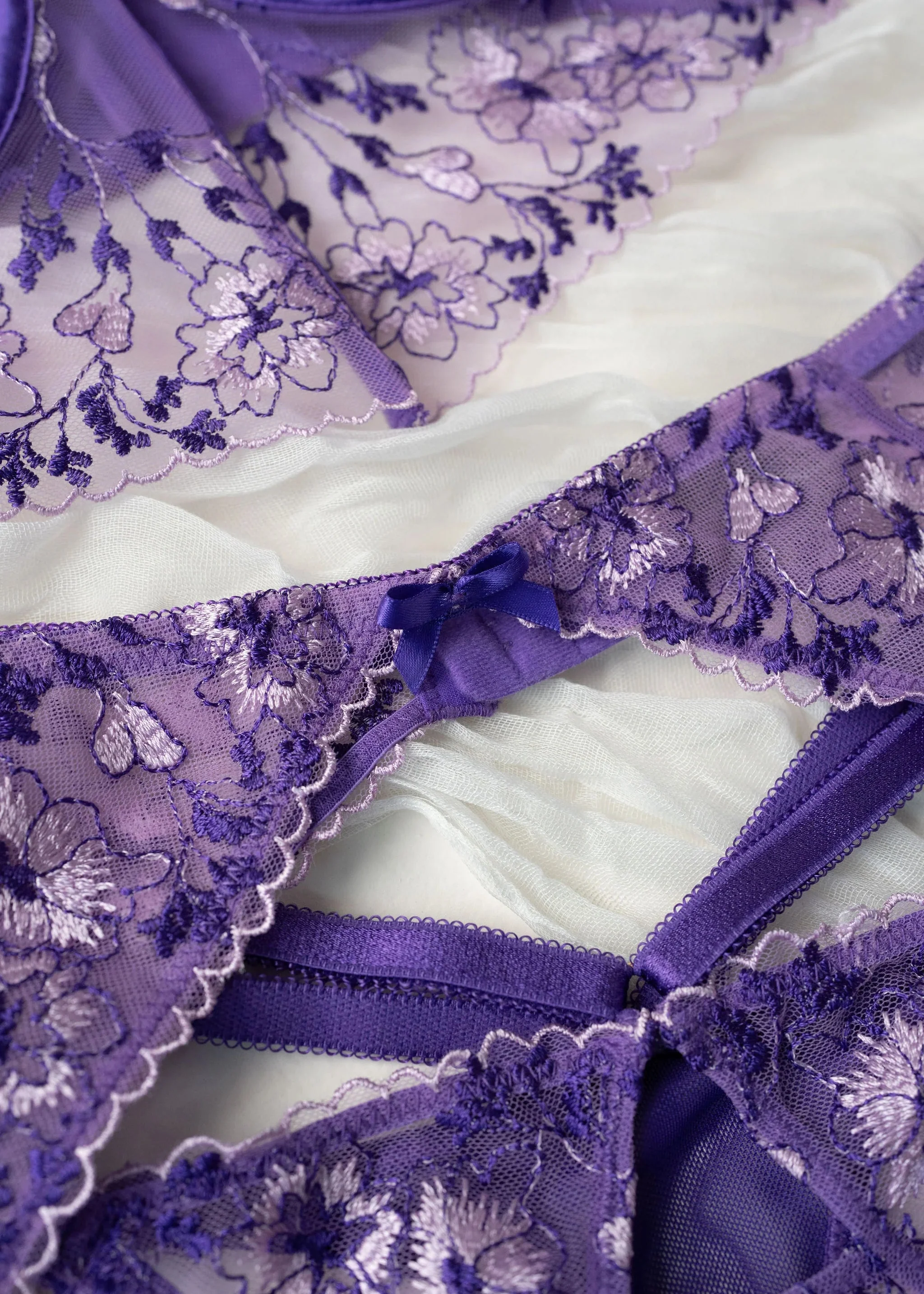 Embroidered Garter Belt - Violet - Image 16