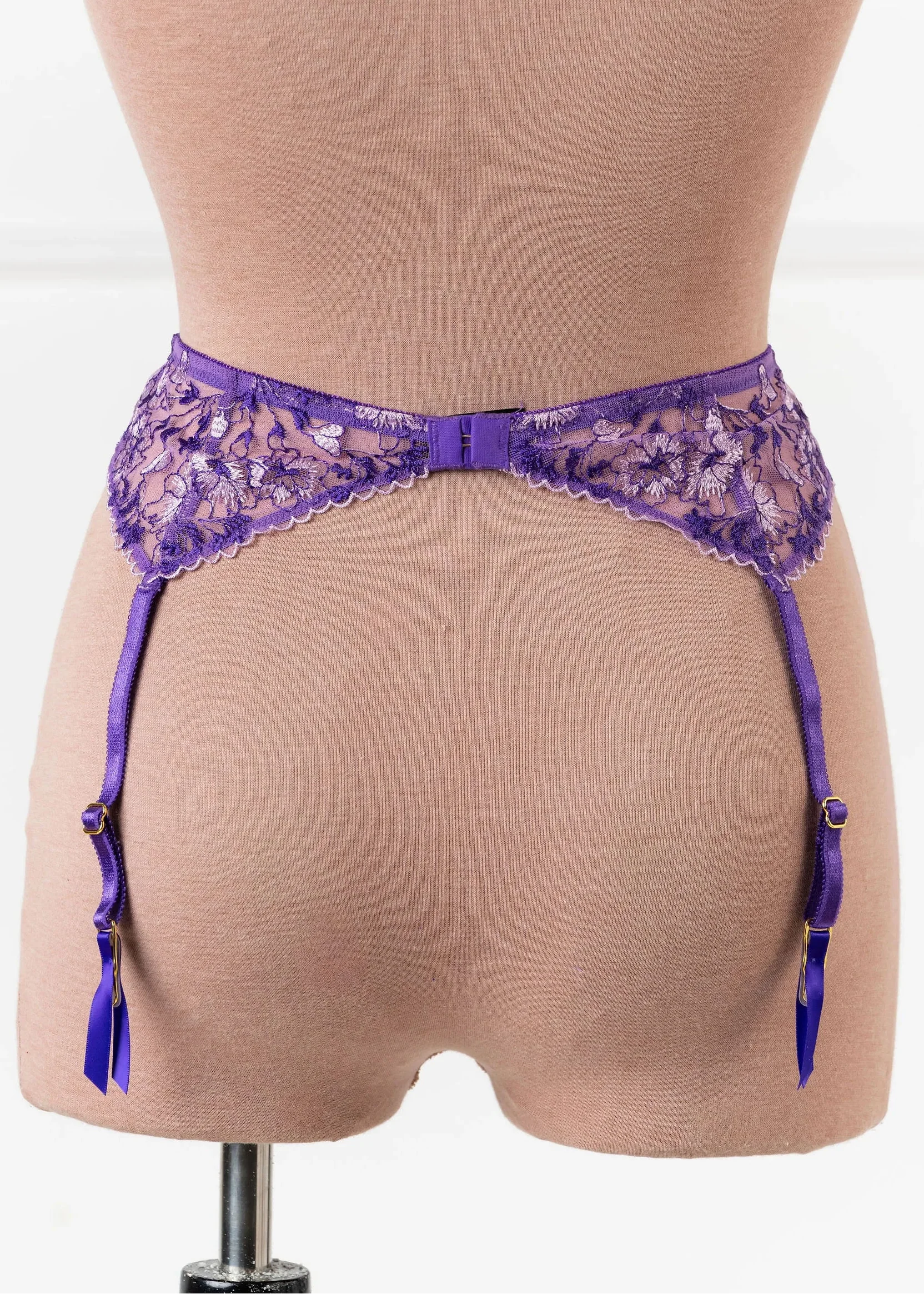 Embroidered Garter Belt - Violet - Image 8