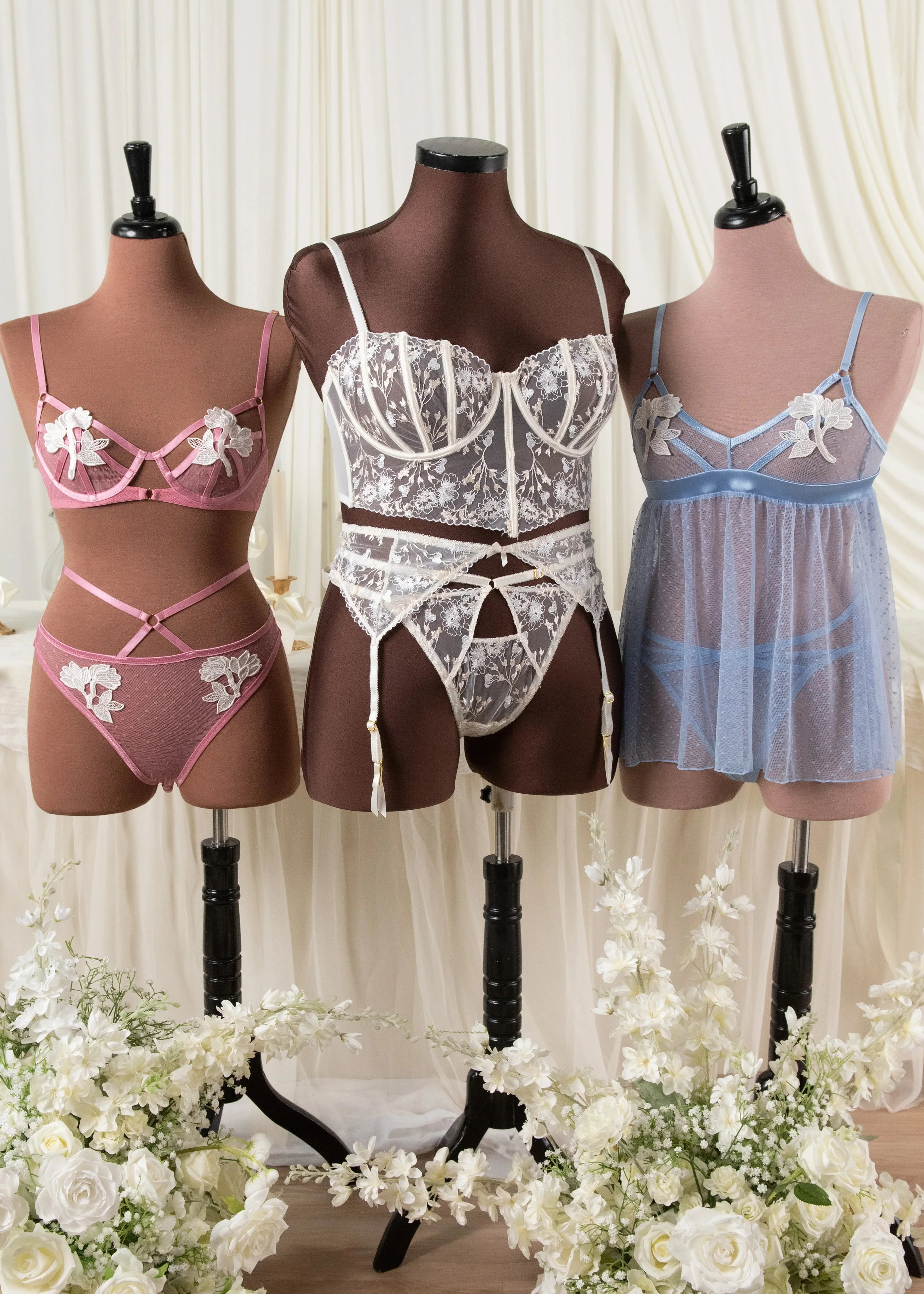 Embroidered Strappy Thong - Pearl - Image 10