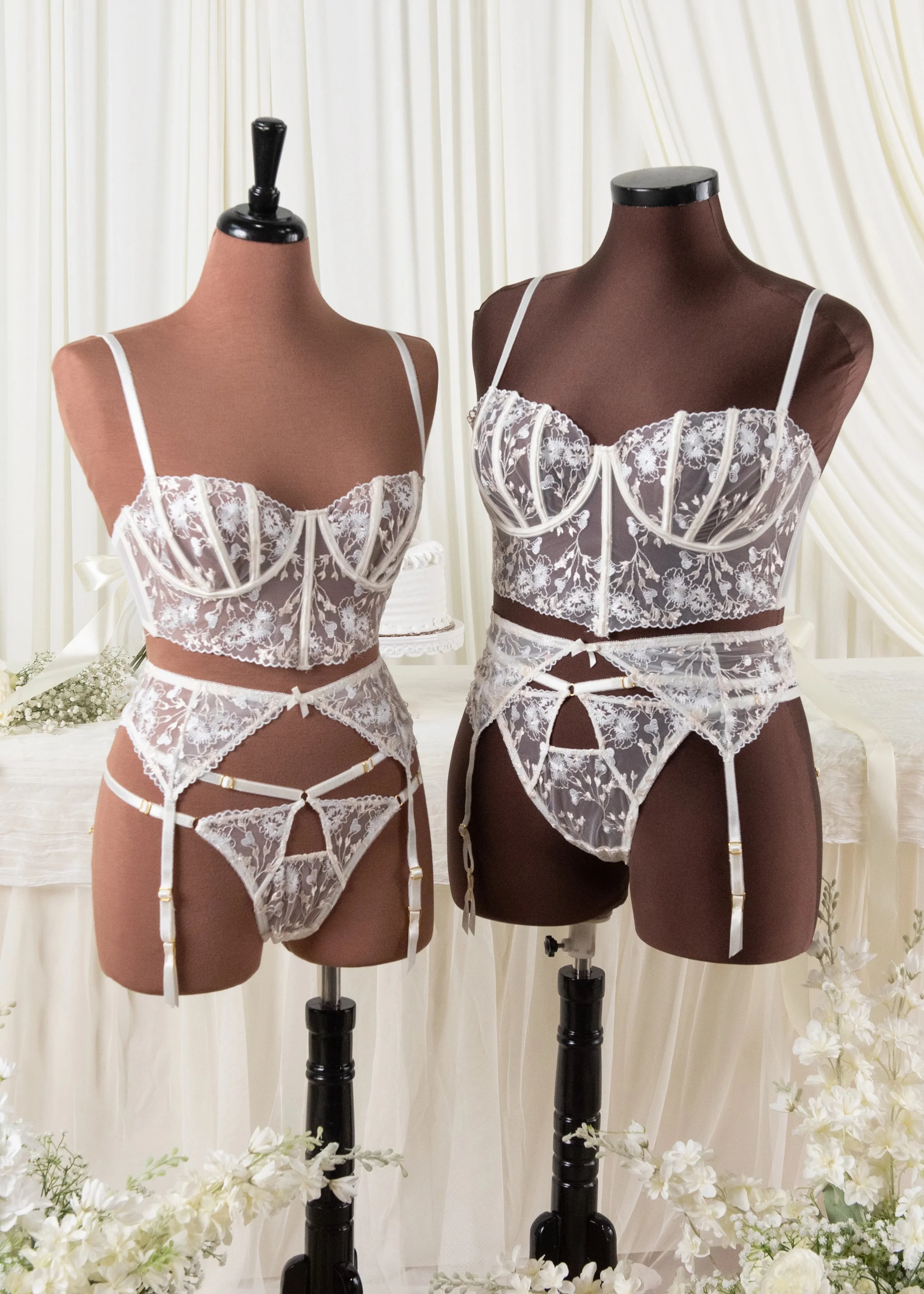 Embroidered Strappy Thong - Pearl - Image 8