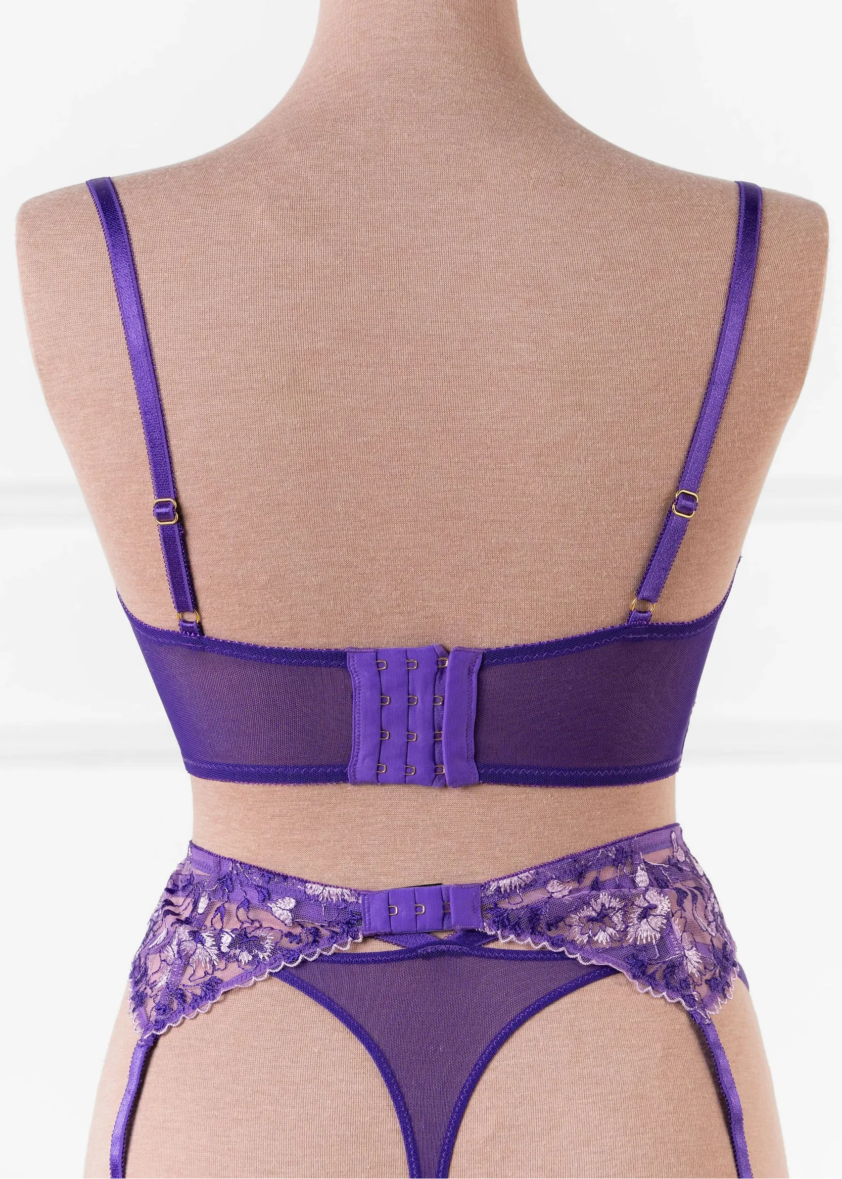 Embroidered Underwire Bustier - Violet - Image 6