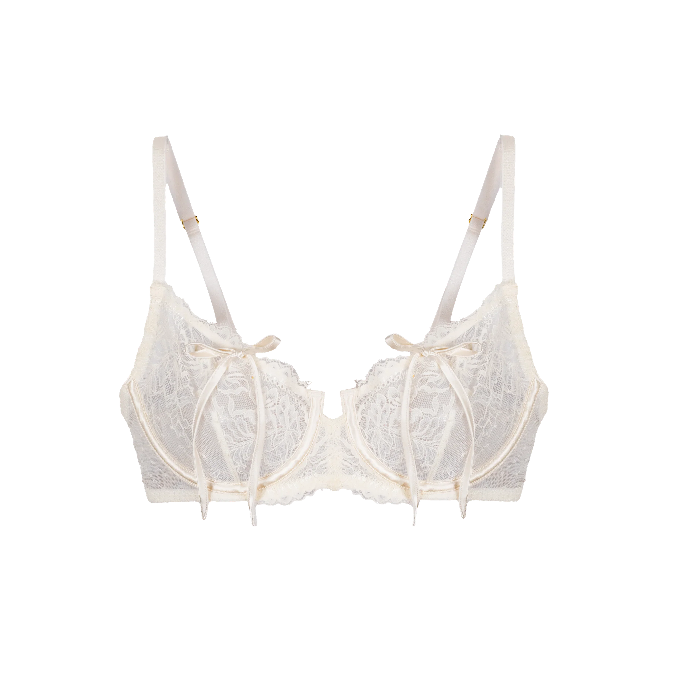 Eyelash Lace Underwire Bralette - Pearl - Image 18