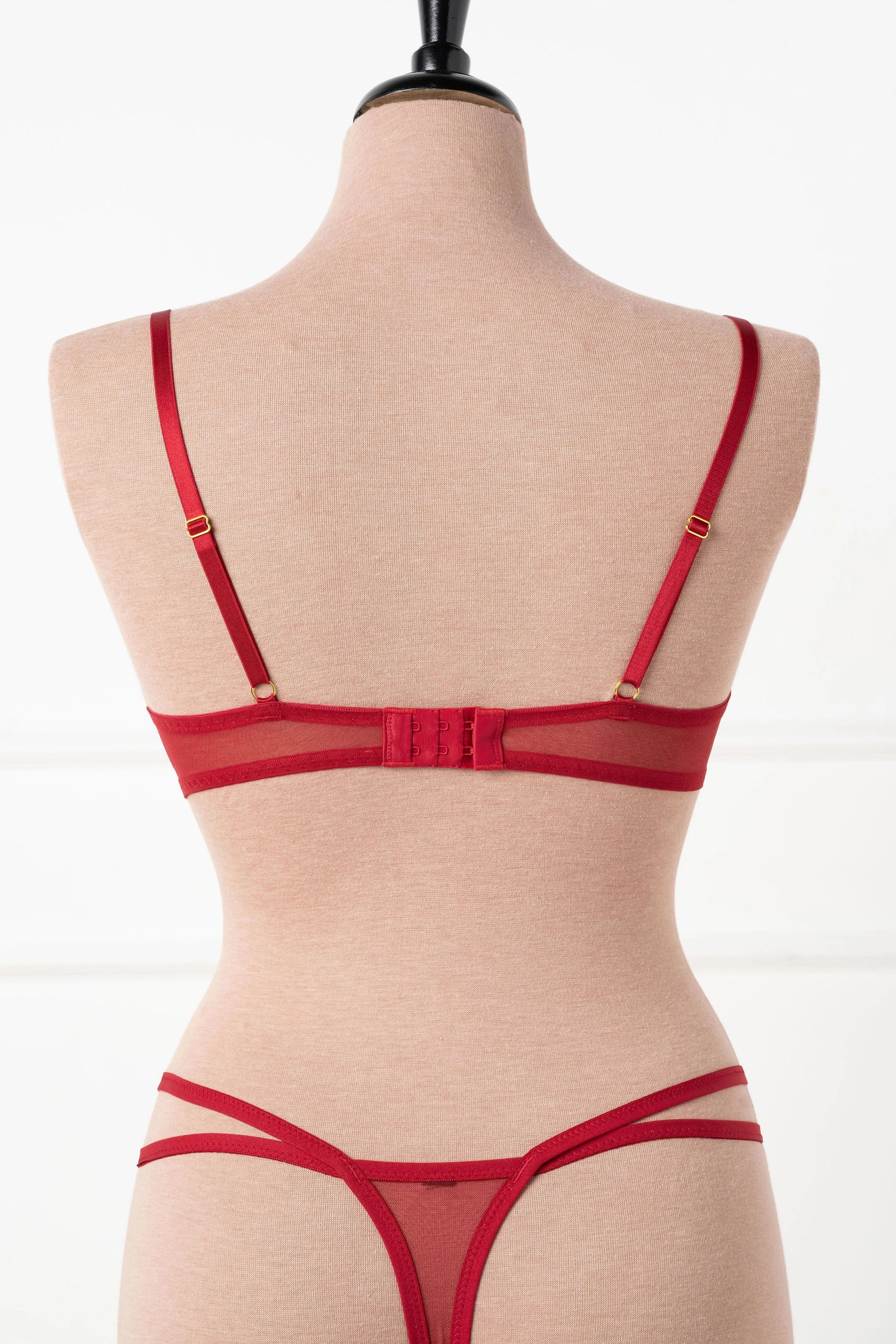 Eyelash Lace Underwire Bralette - Red - Image 6