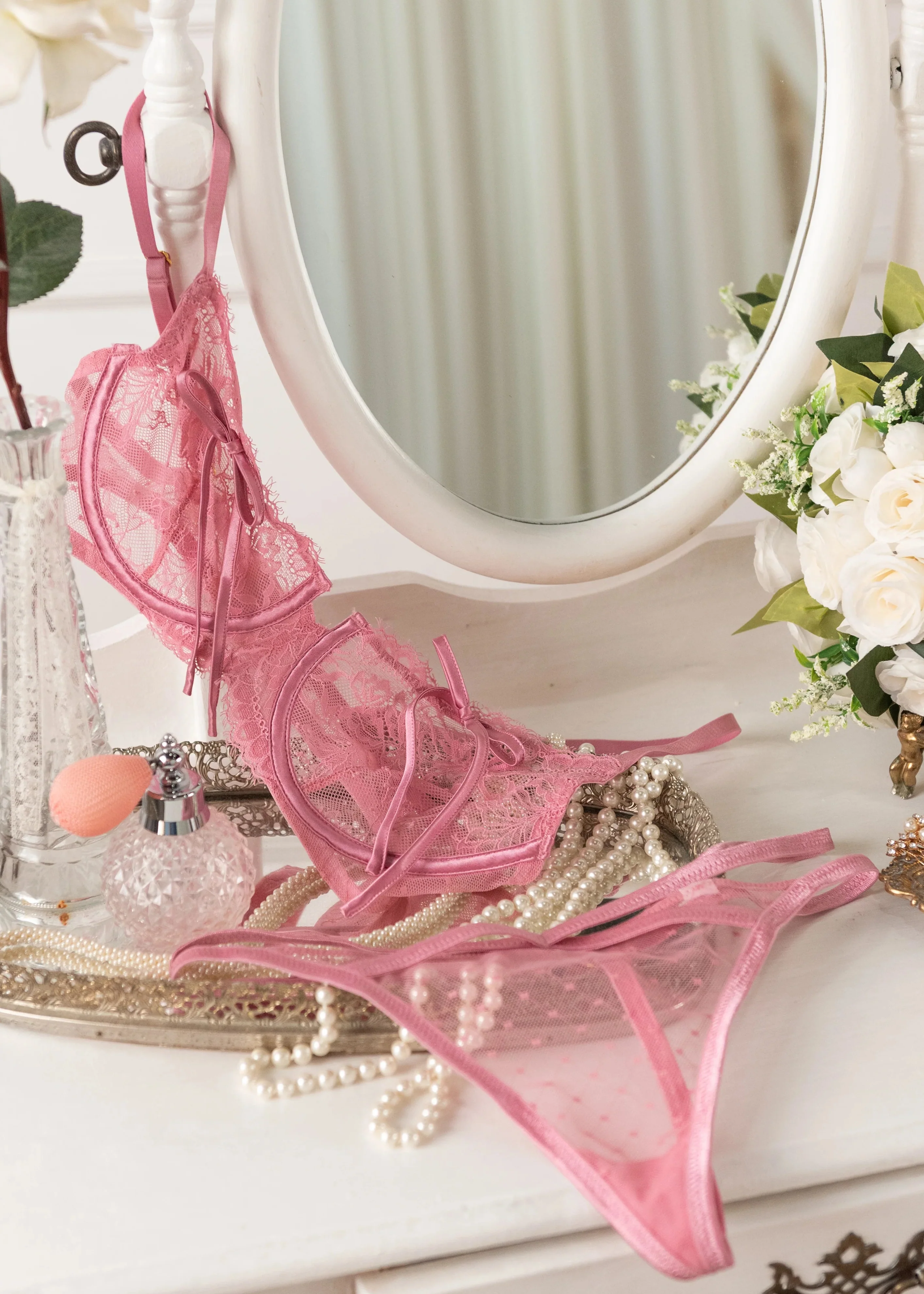 Eyelash Lace Underwire Bralette - Rose - Image 14