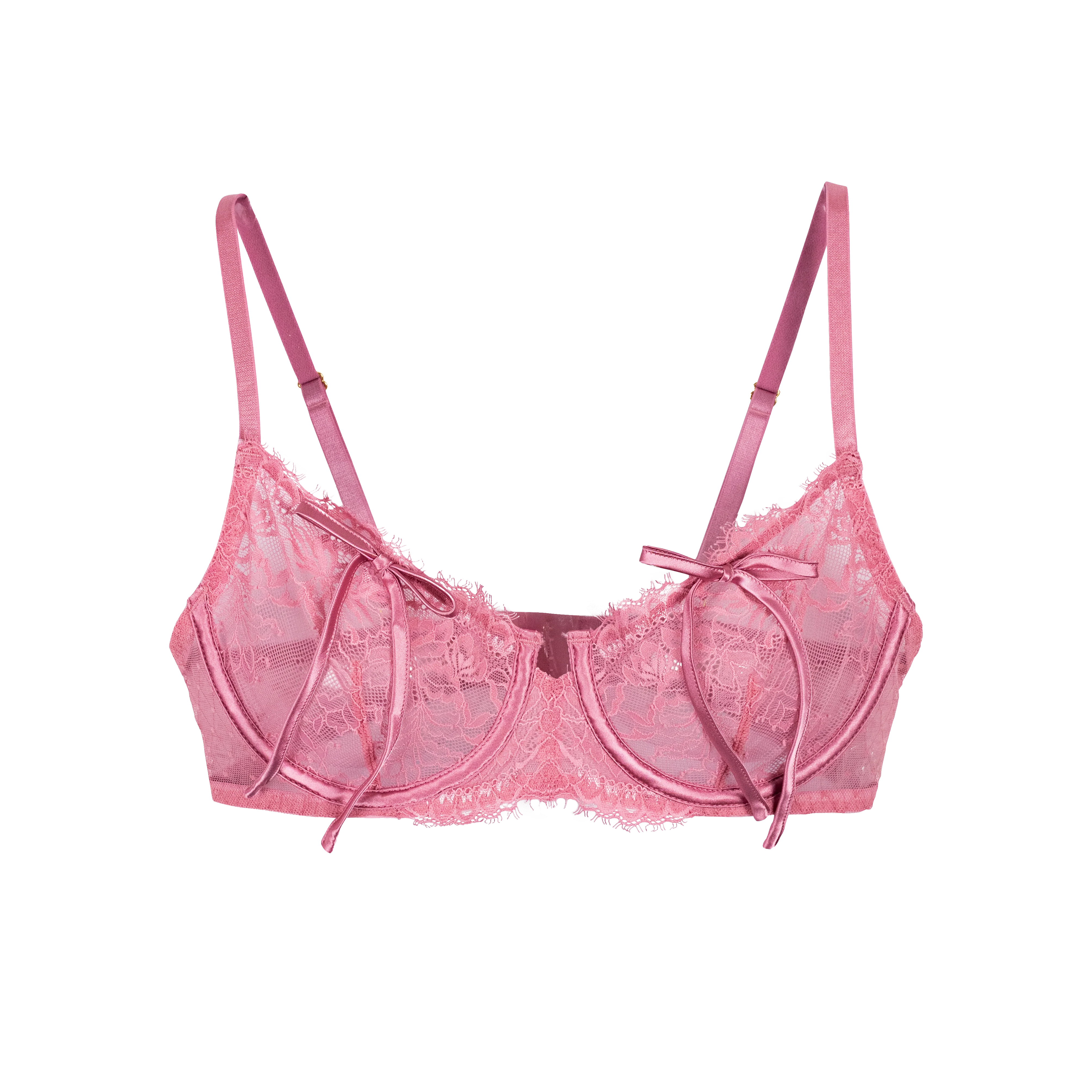 Eyelash Lace Underwire Bralette - Rose - Image 15