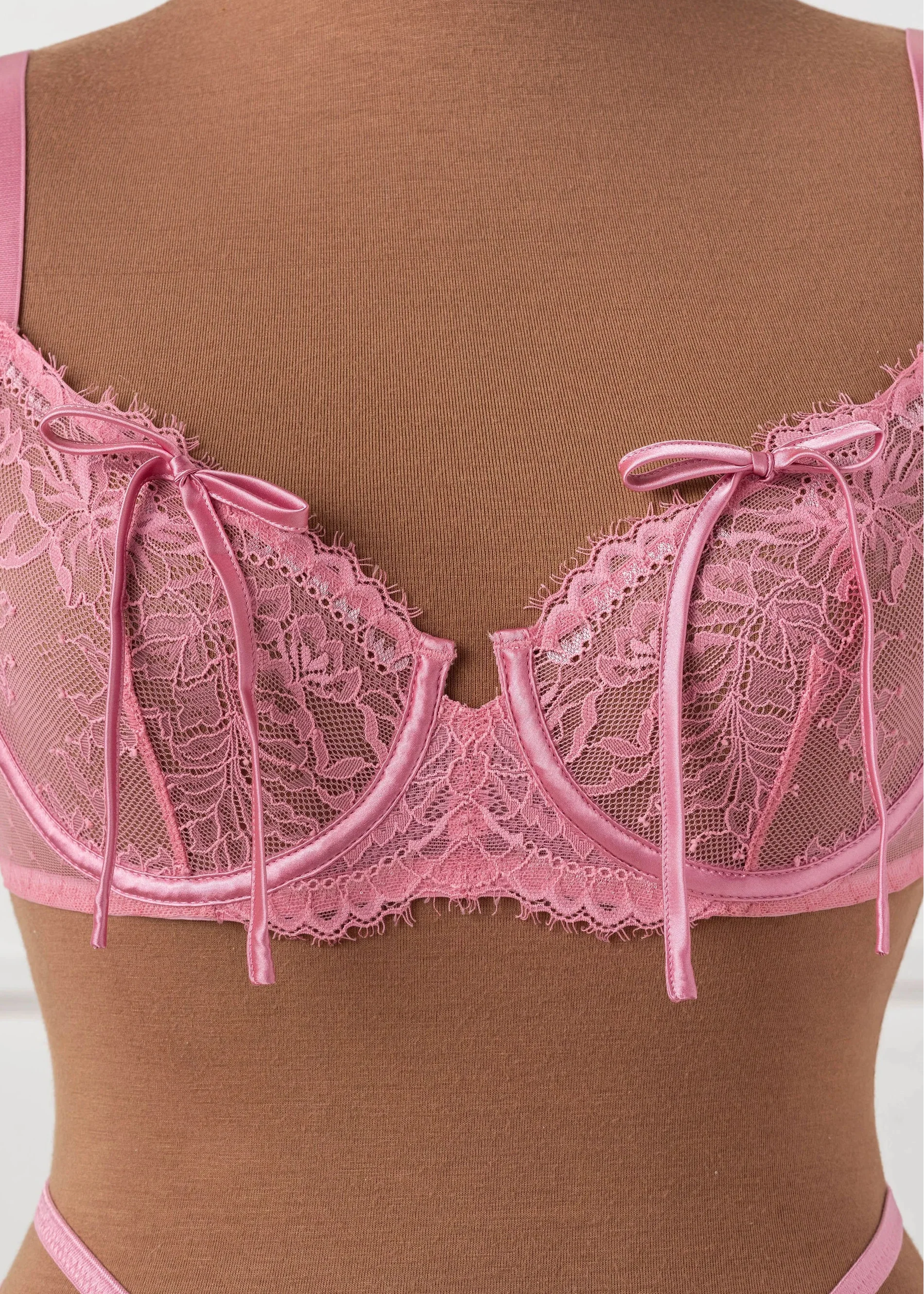 Eyelash Lace Underwire Bralette - Rose - Image 6
