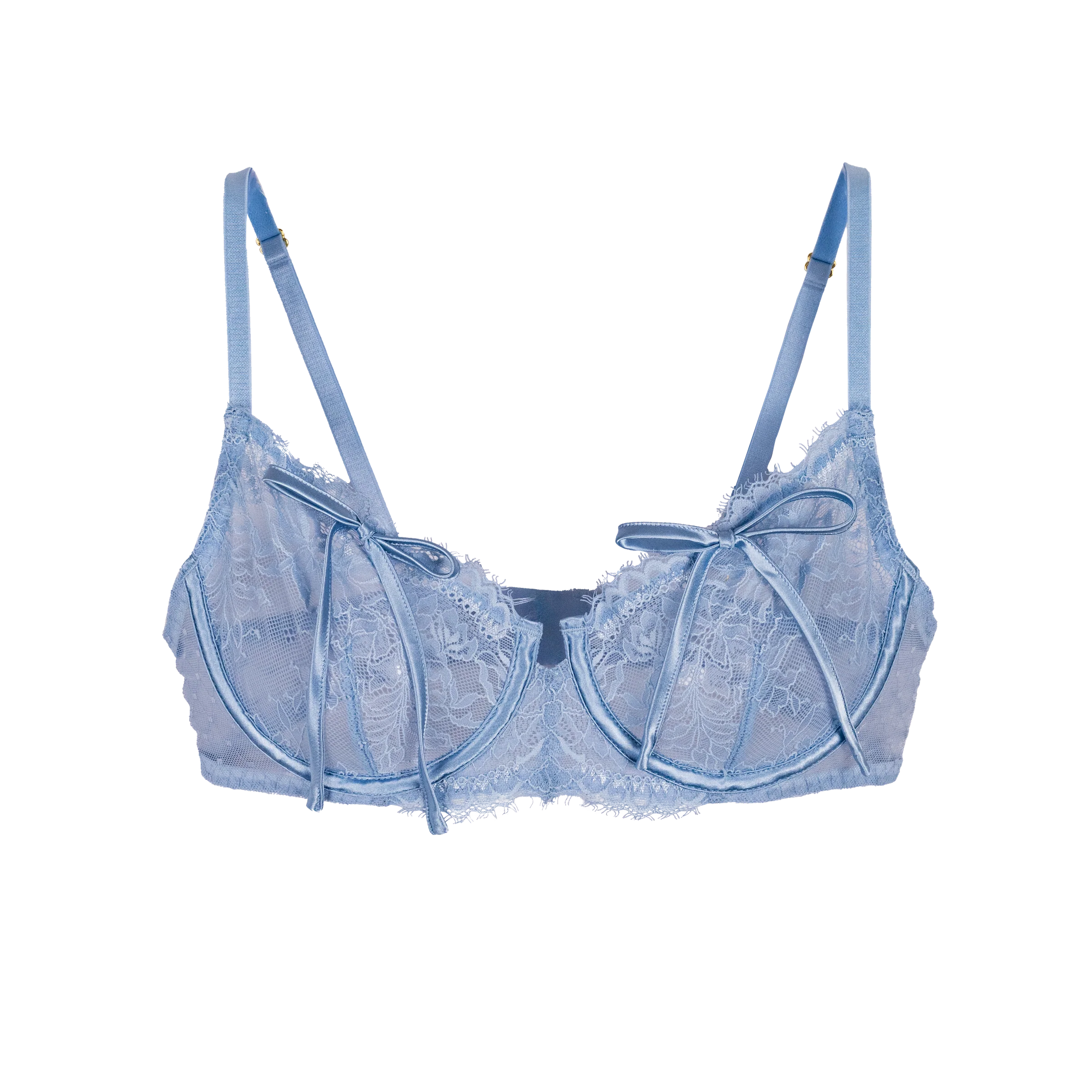 Eyelash Lace Underwire Bralette - Sky Blue - Image 11