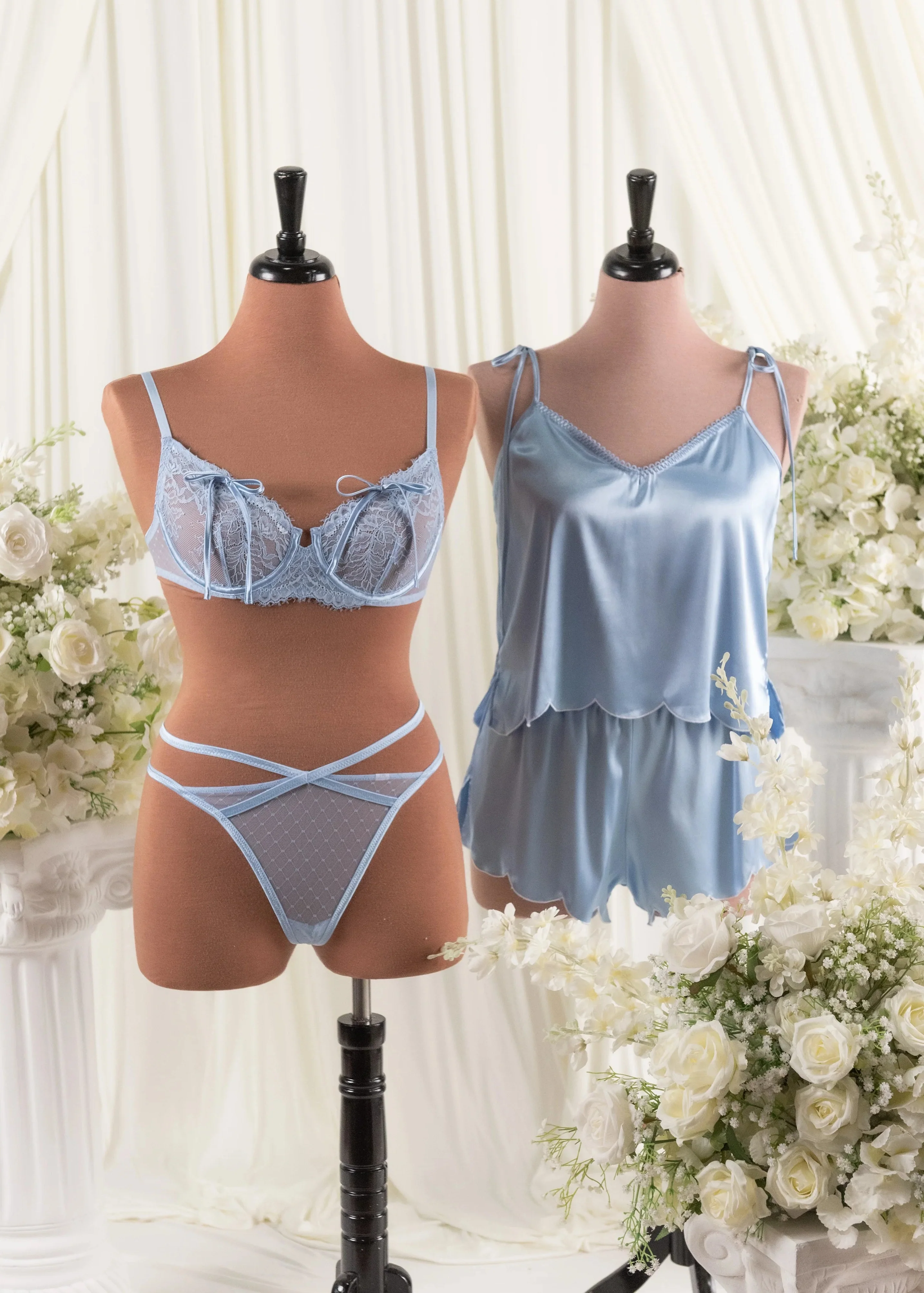 Eyelash Lace Underwire Bralette - Sky Blue - Image 22