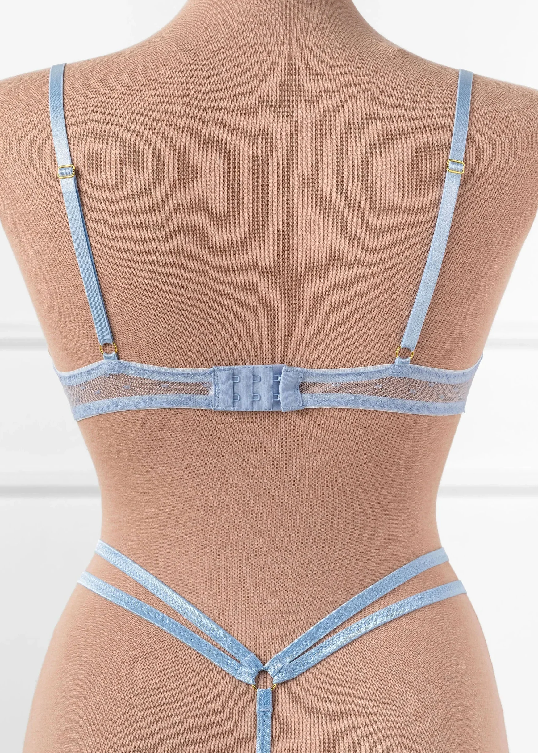 Eyelash Lace Underwire Bralette - Sky Blue - Image 9