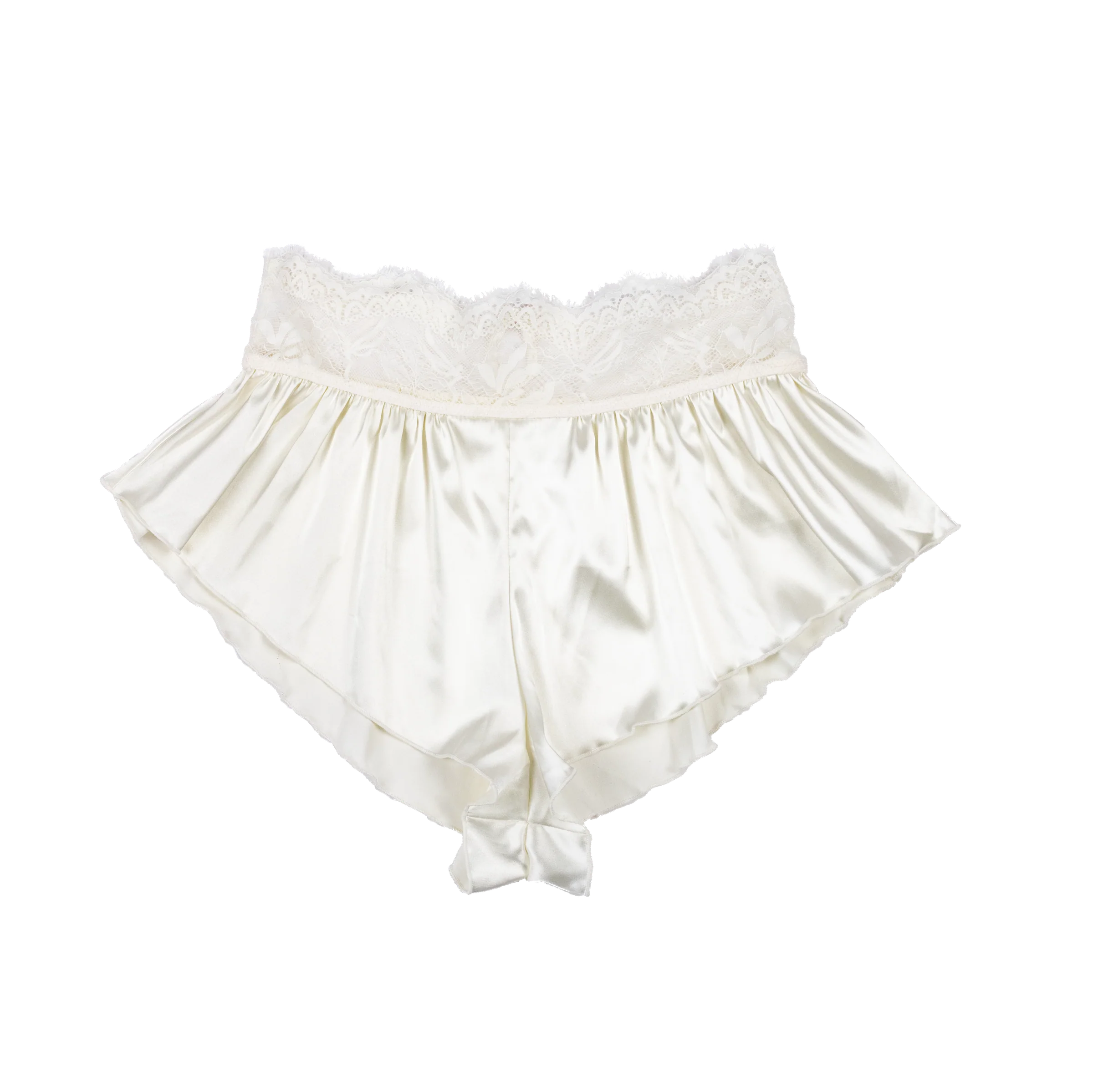 High Waist Satin Tap Shorts - Pearl - Image 5