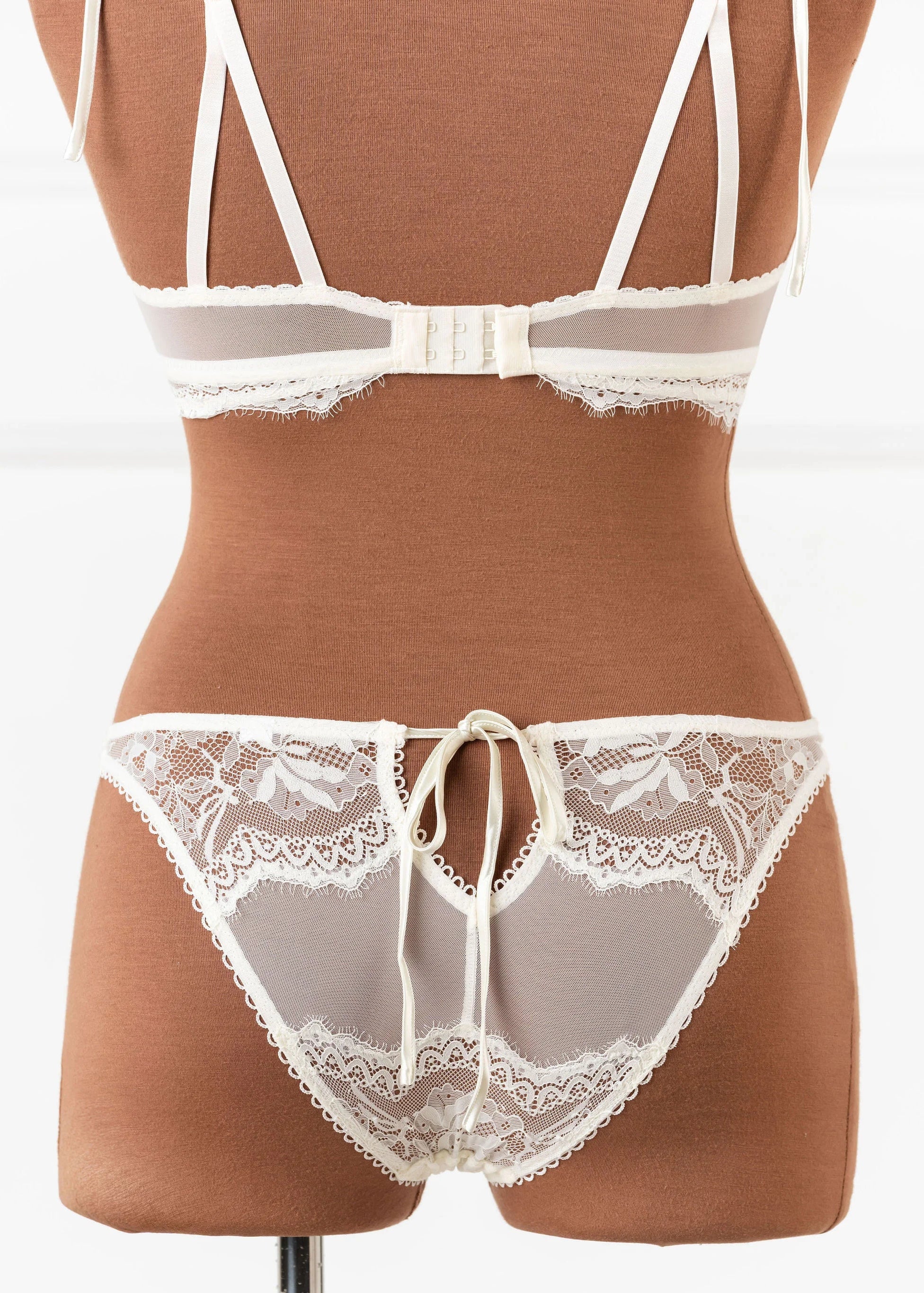 Eyelash Lace Button Panty - Pearl - Image 5