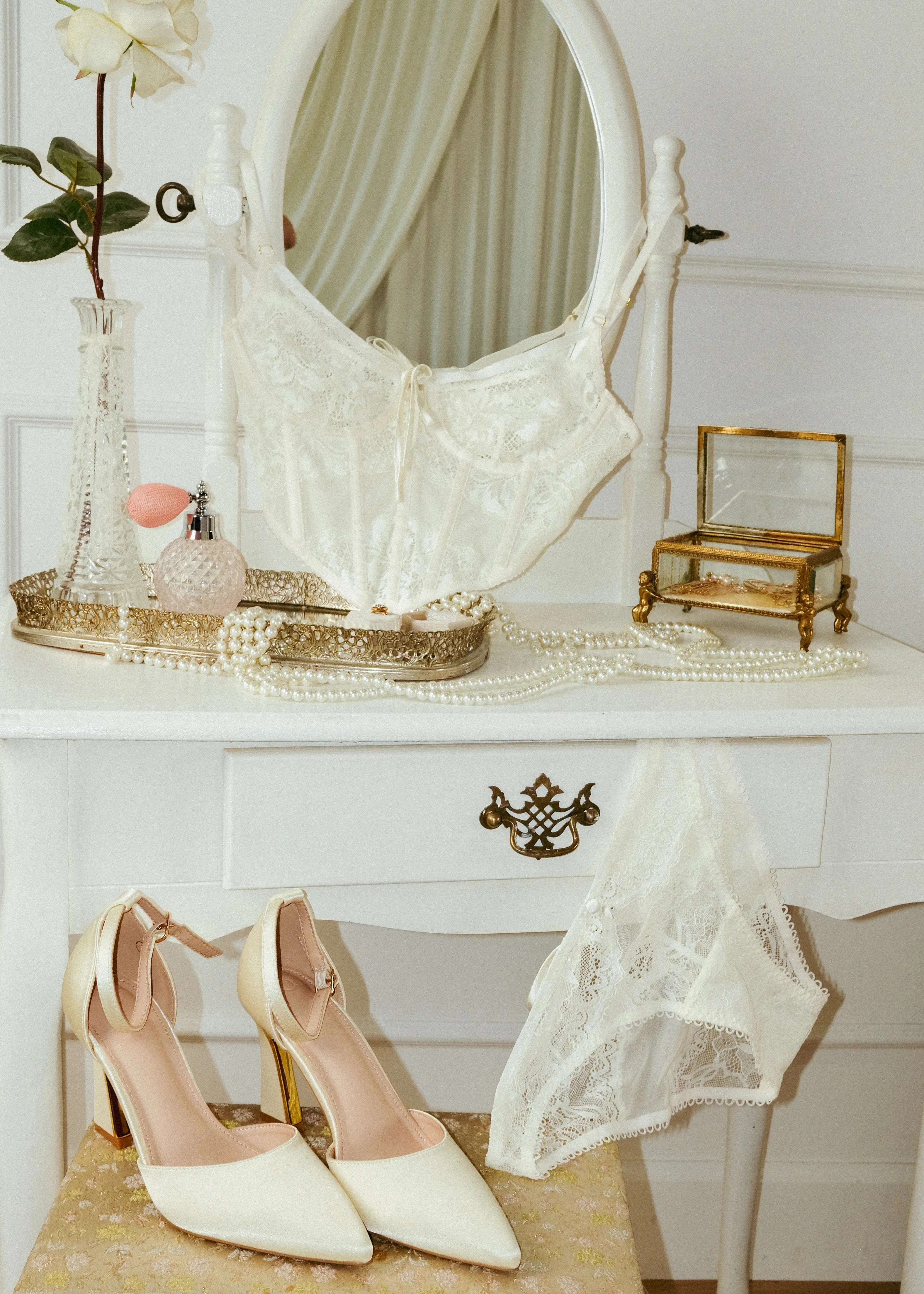 Eyelash Lace Button Panty - Pearl - Image 7