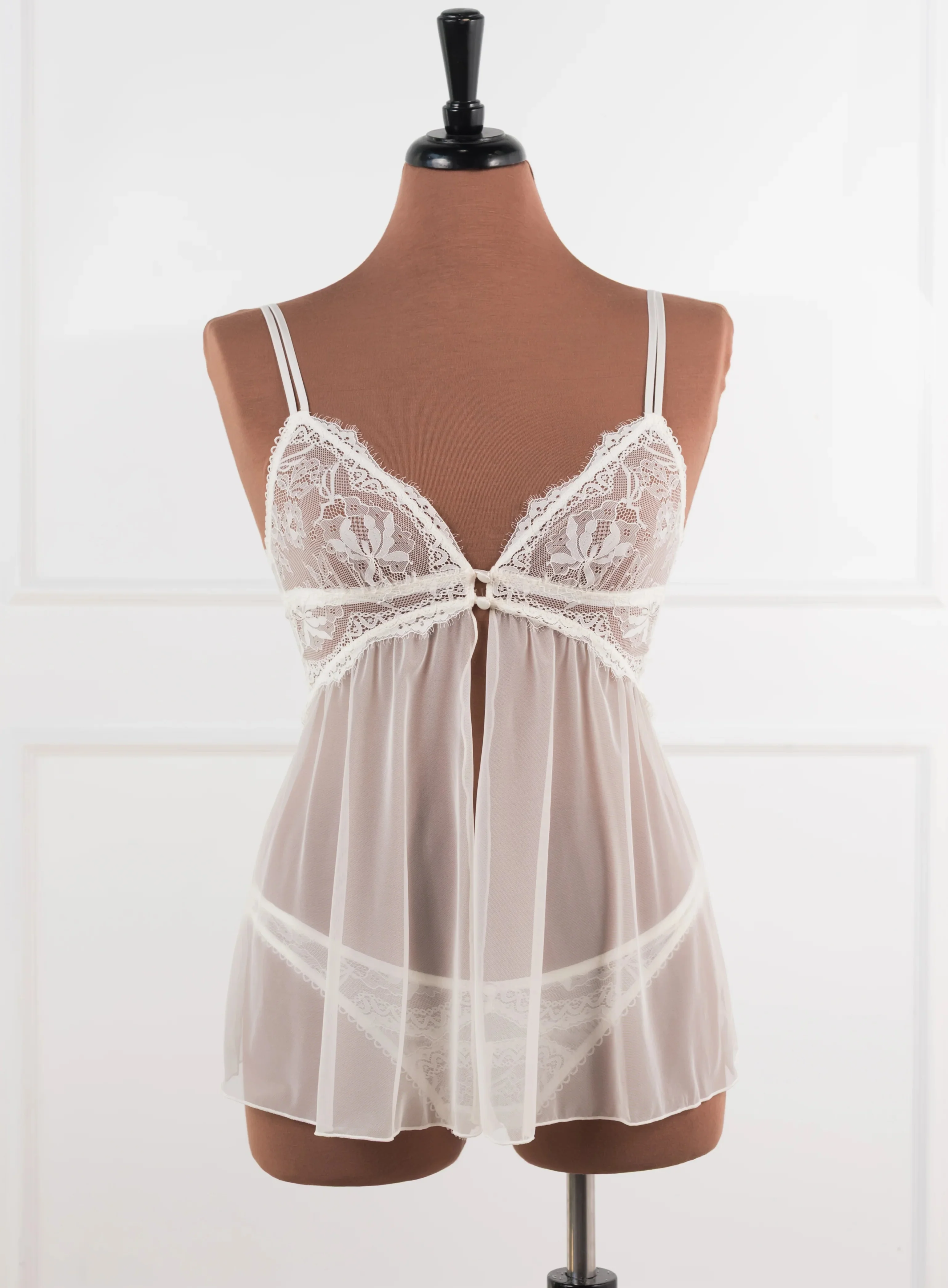 Eyelash Lace Button Panty - Pearl - Image 9