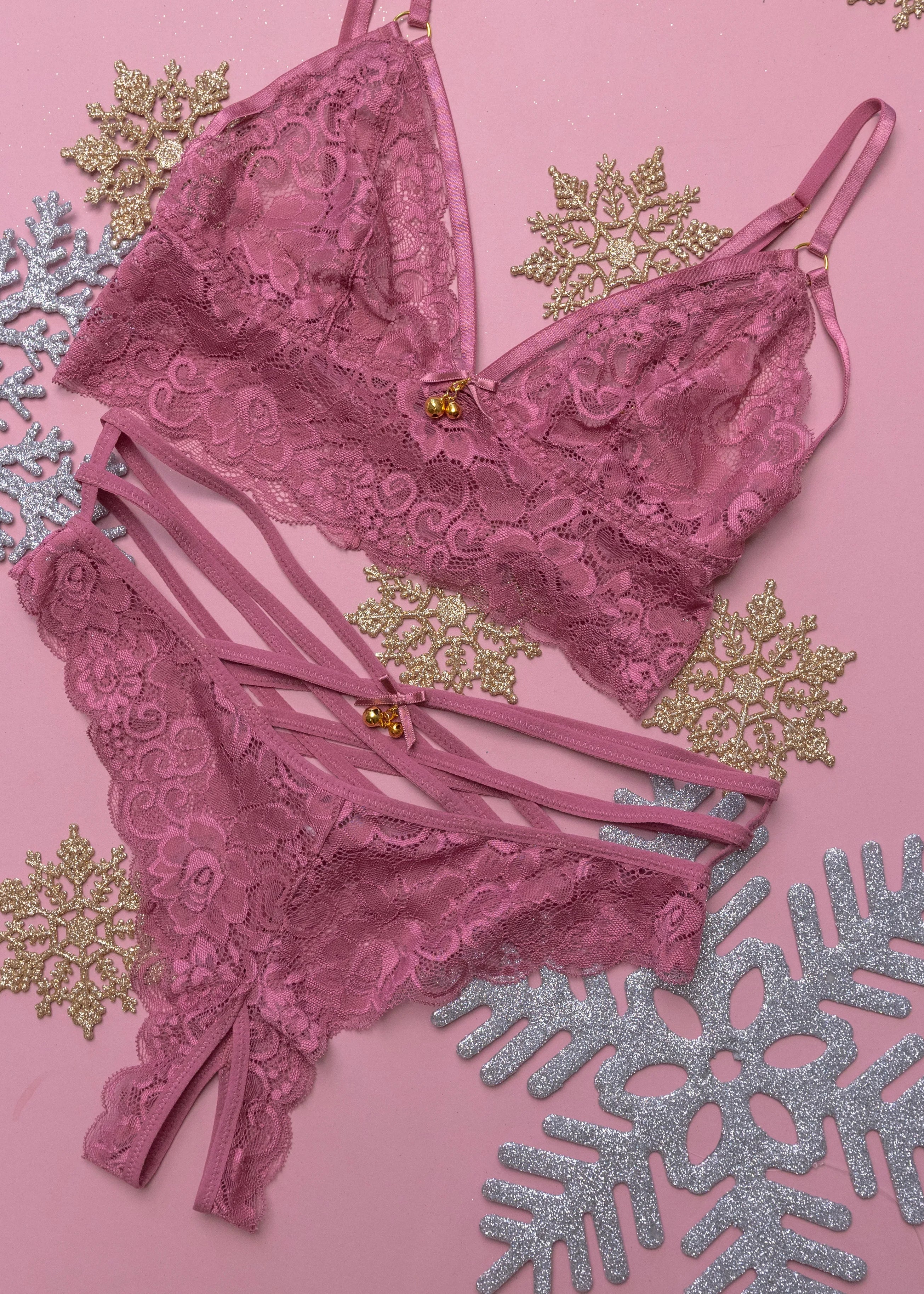 Lacy Caged Charm Bralette - Sugarplum Pink - Image 15