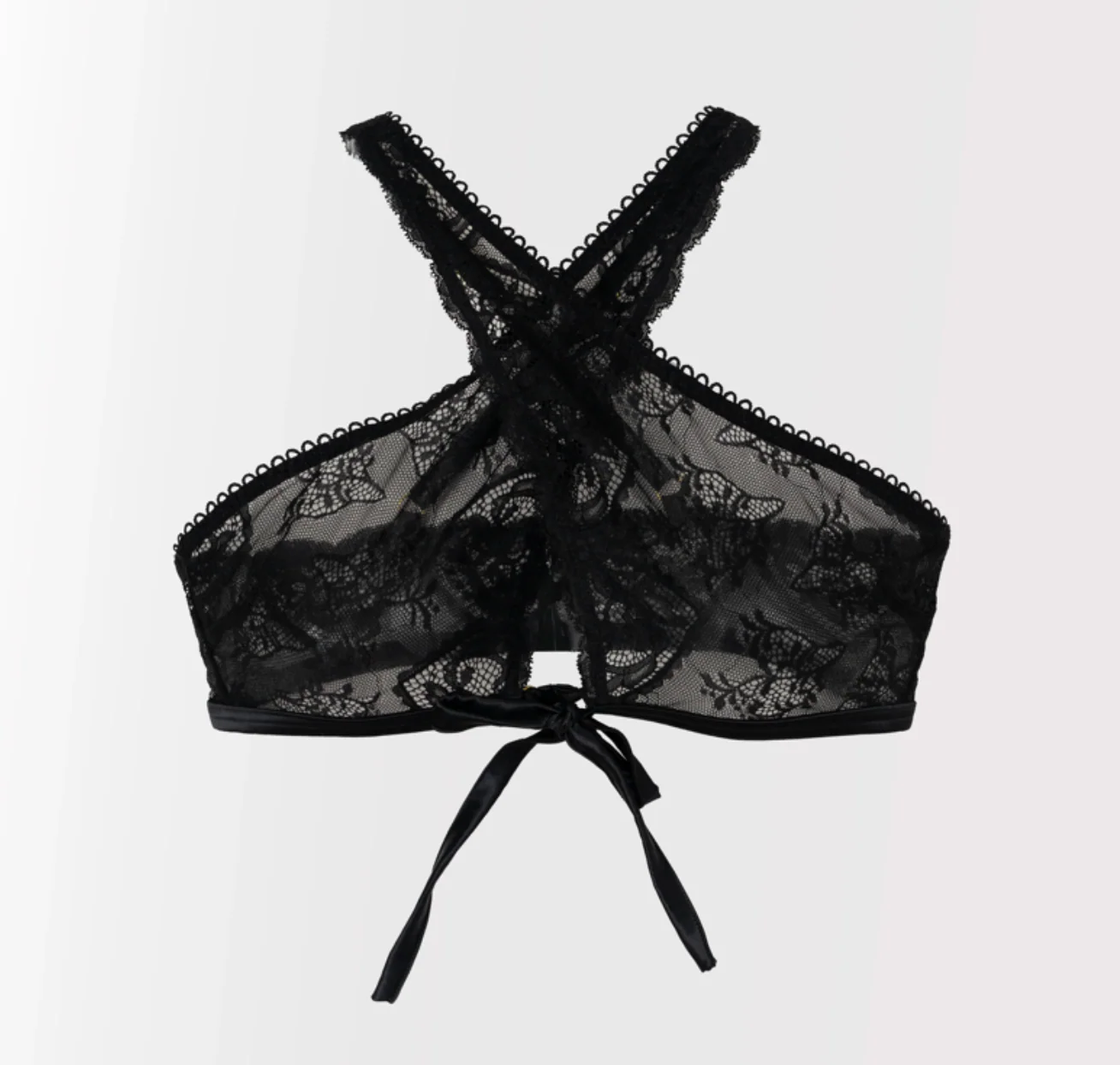 Lacy Crossover Bralette - Black - Image 14