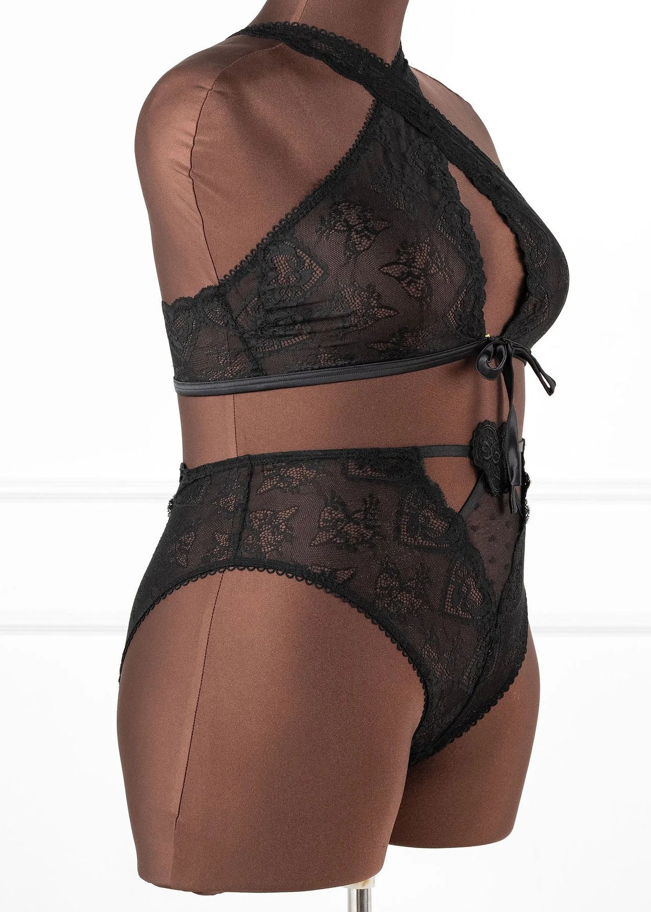 Lacy Crossover Bralette - Black - Image 9