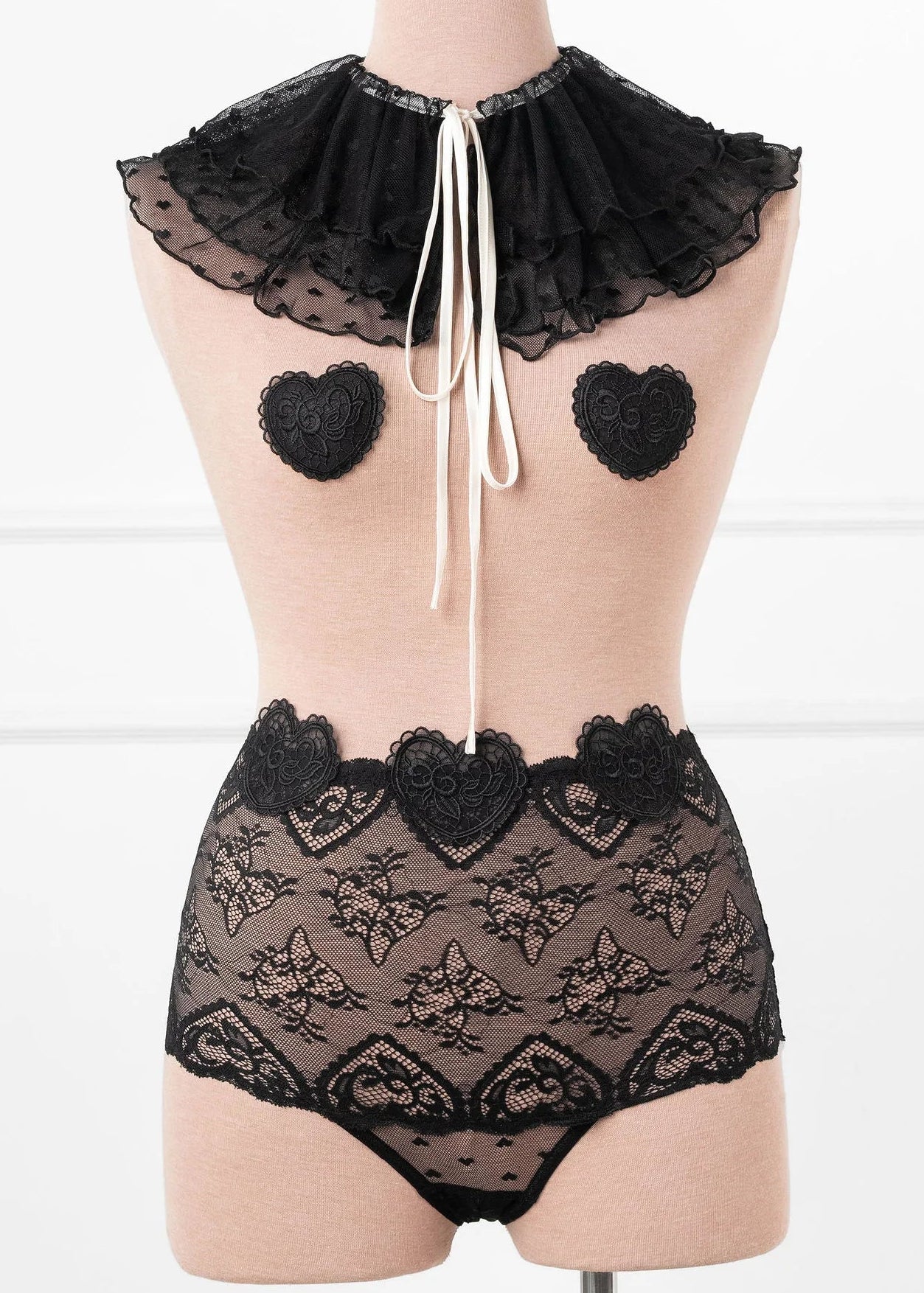 Lacy Crotchless Hipster Panty - Black - Image 3