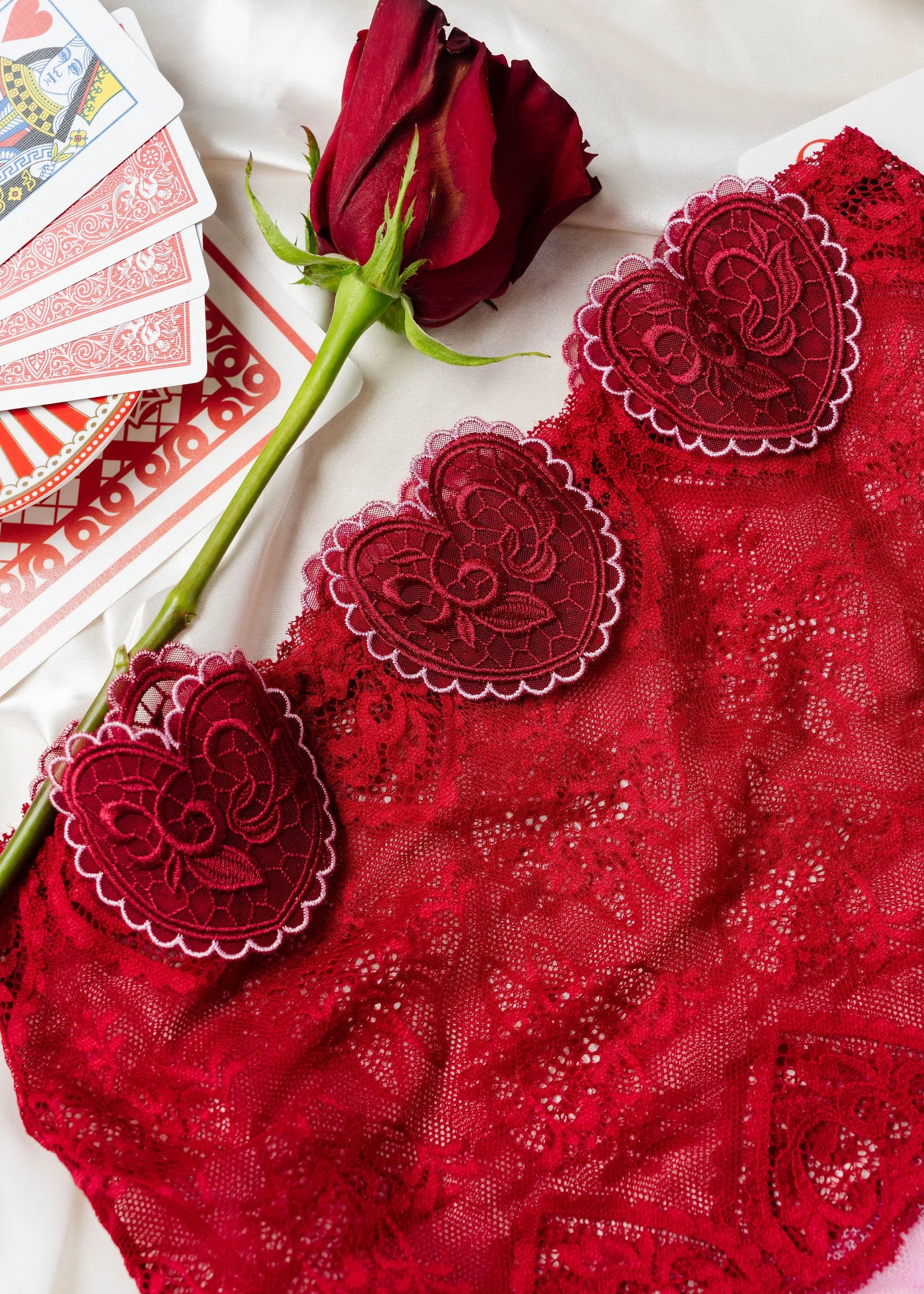 Lacy Crotchless Hipster Panty - Red - Image 13