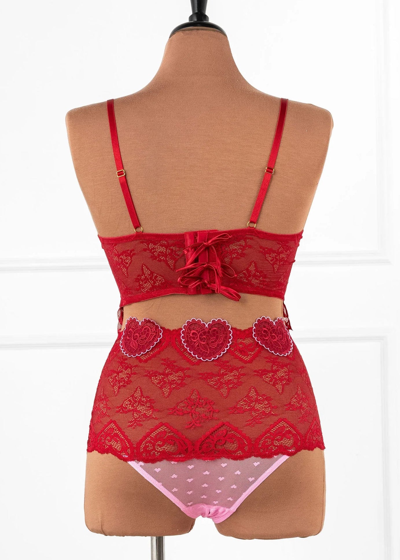 Lacy Crotchless Hipster Panty - Red - Image 6