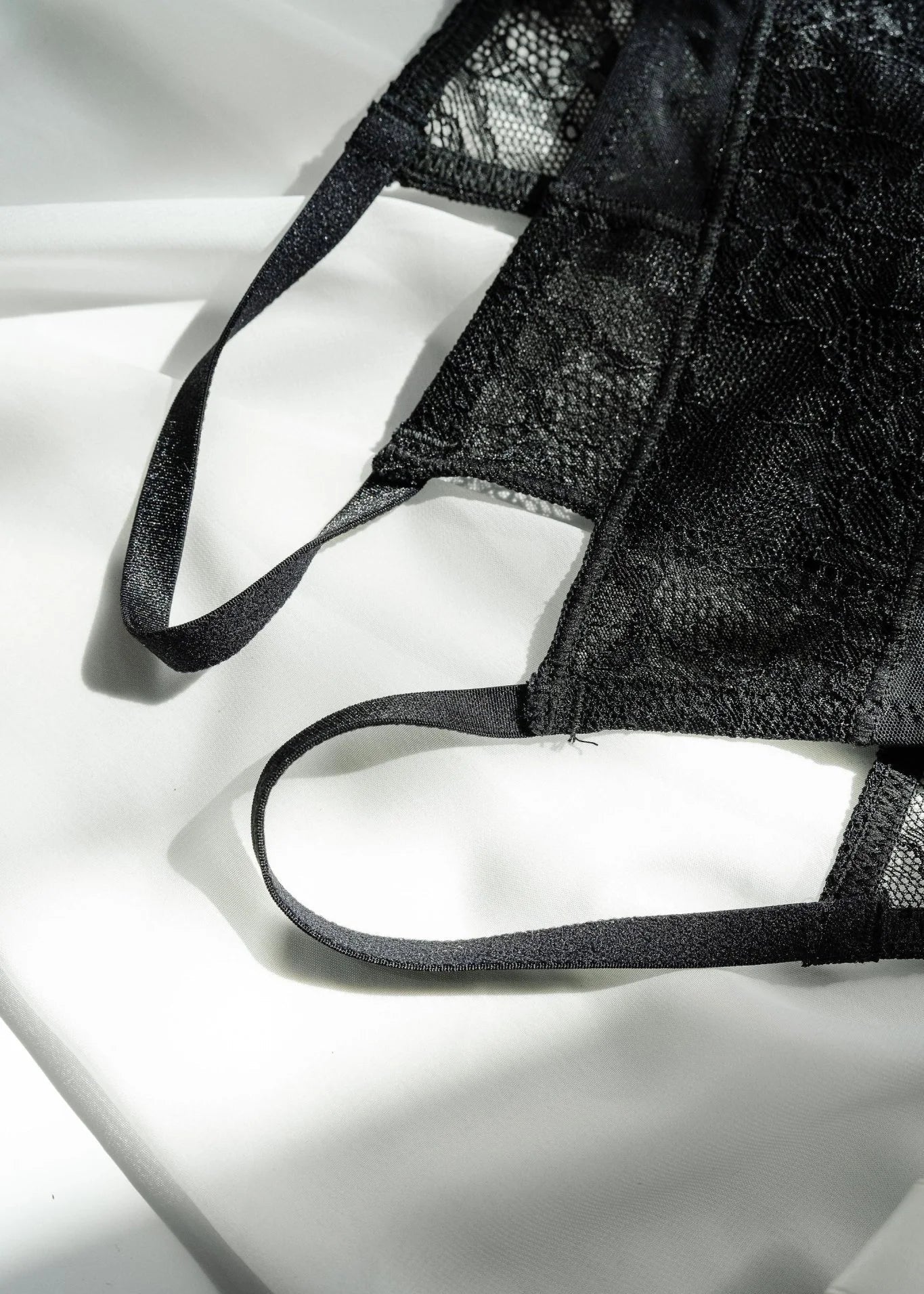 Lacy Crotchless Panty - Black - Image 8