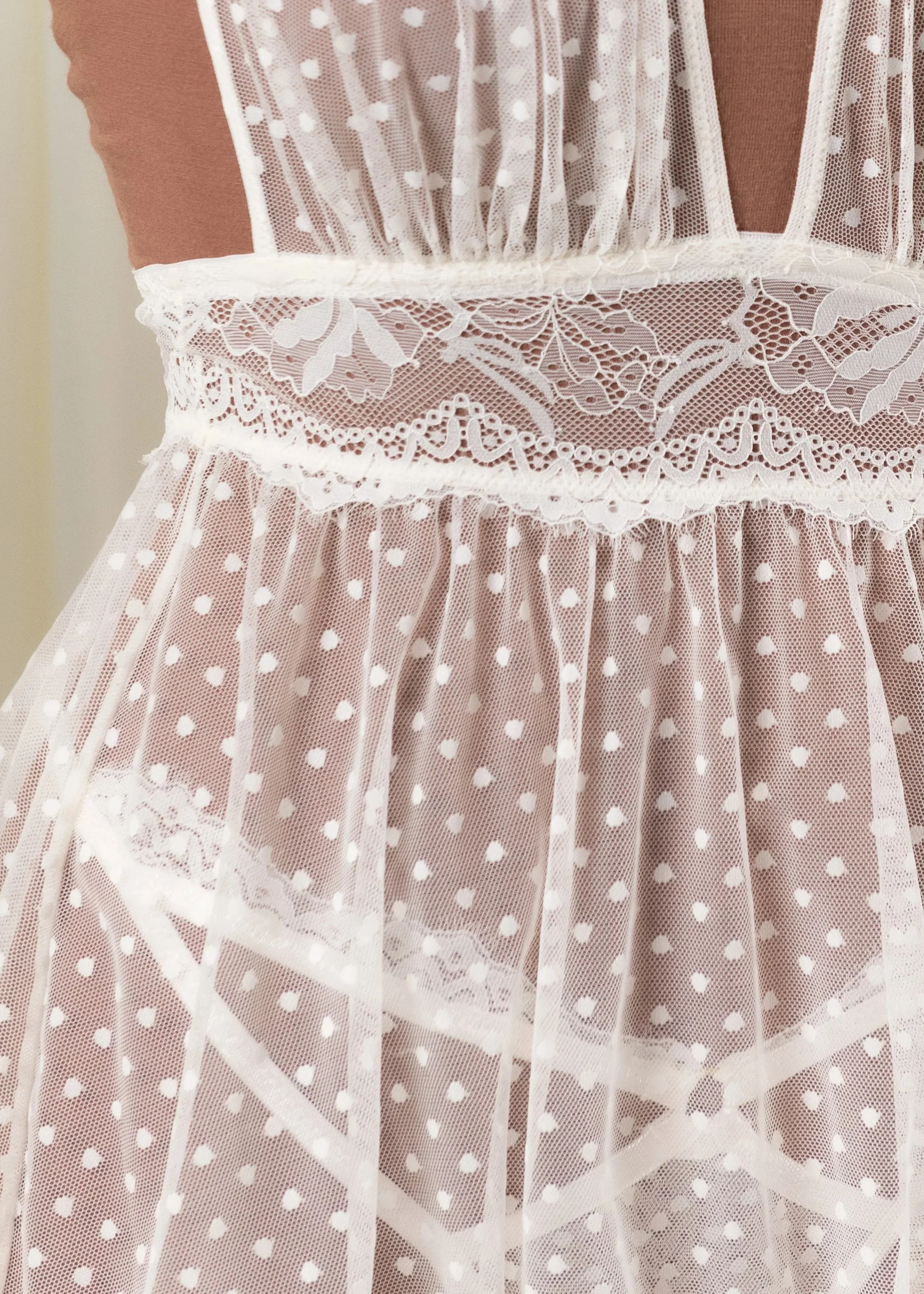 Lacy Cutout Thong - Pearl - Image 6