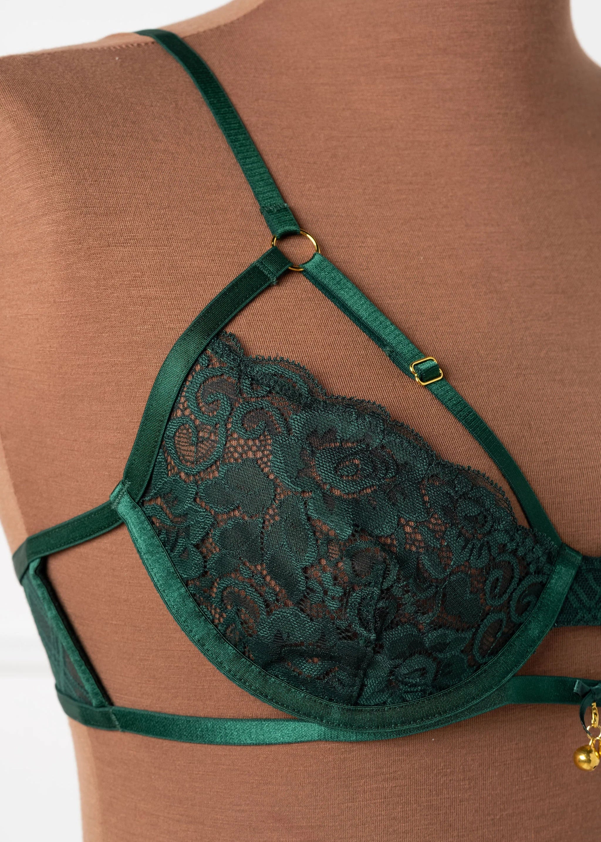 Lacy Underwire Charm Bralette - Alps Green - Image 11