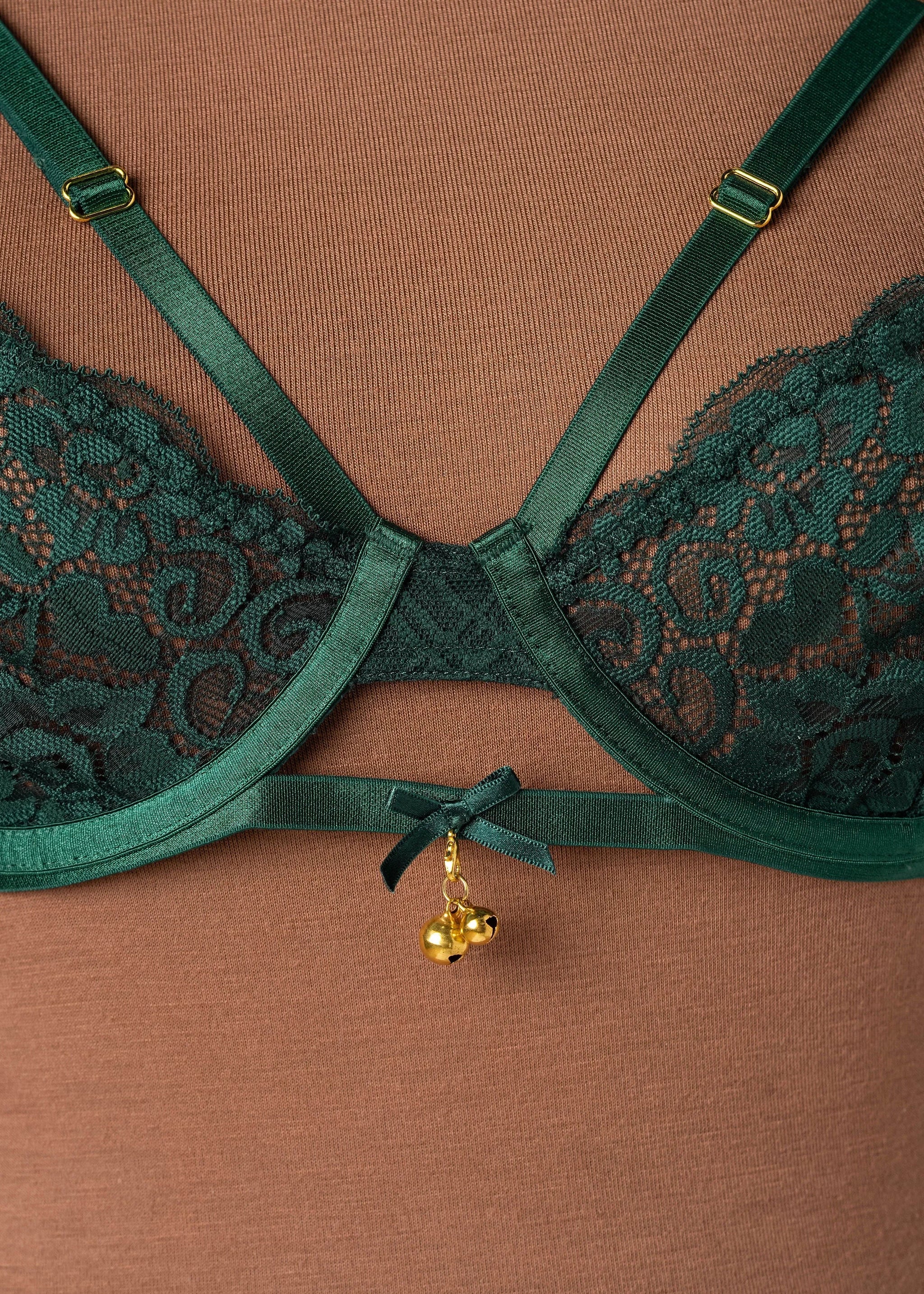 Lacy Underwire Charm Bralette - Alps Green - Image 6