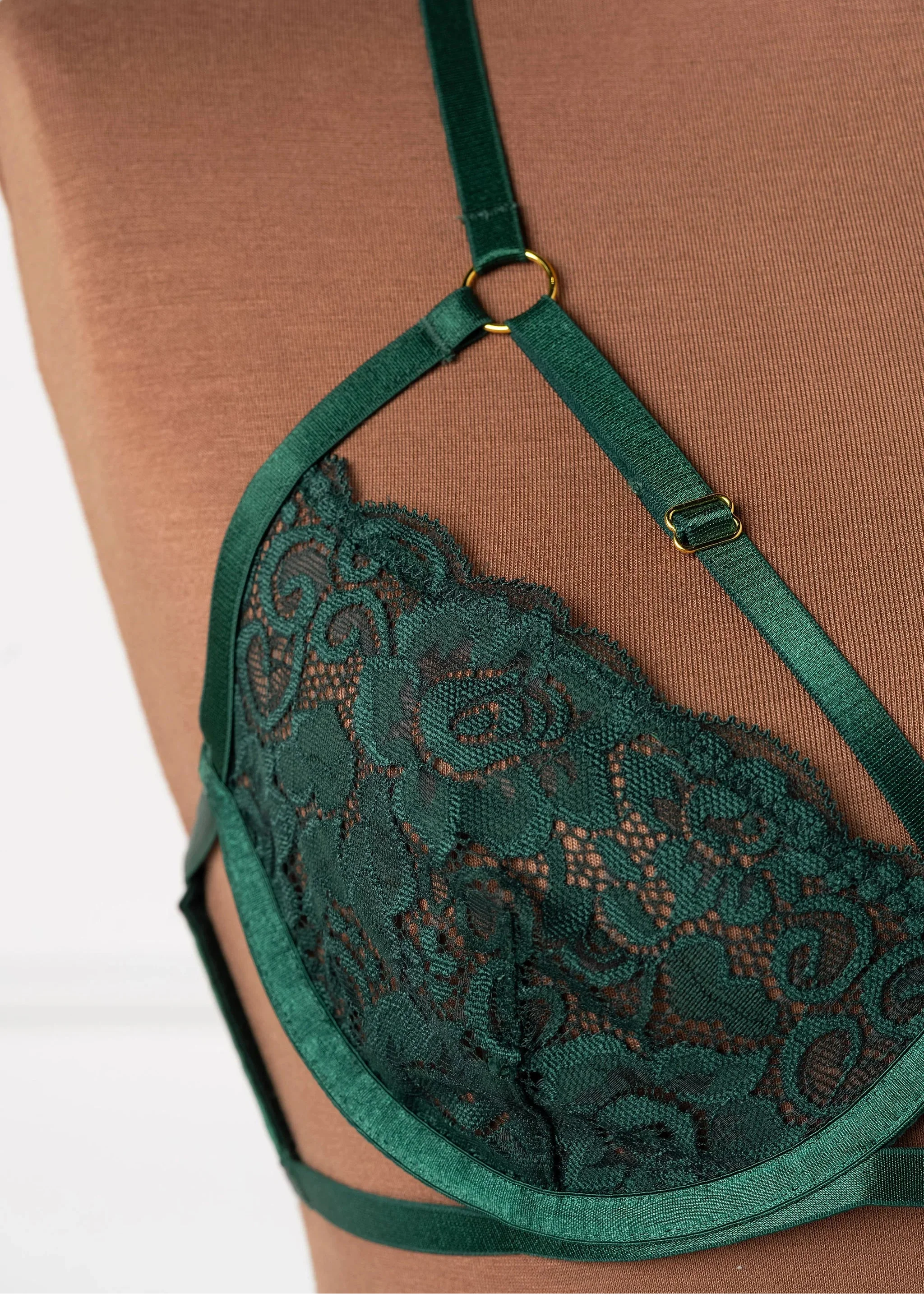 Lacy Underwire Charm Bralette - Alps Green - Image 8
