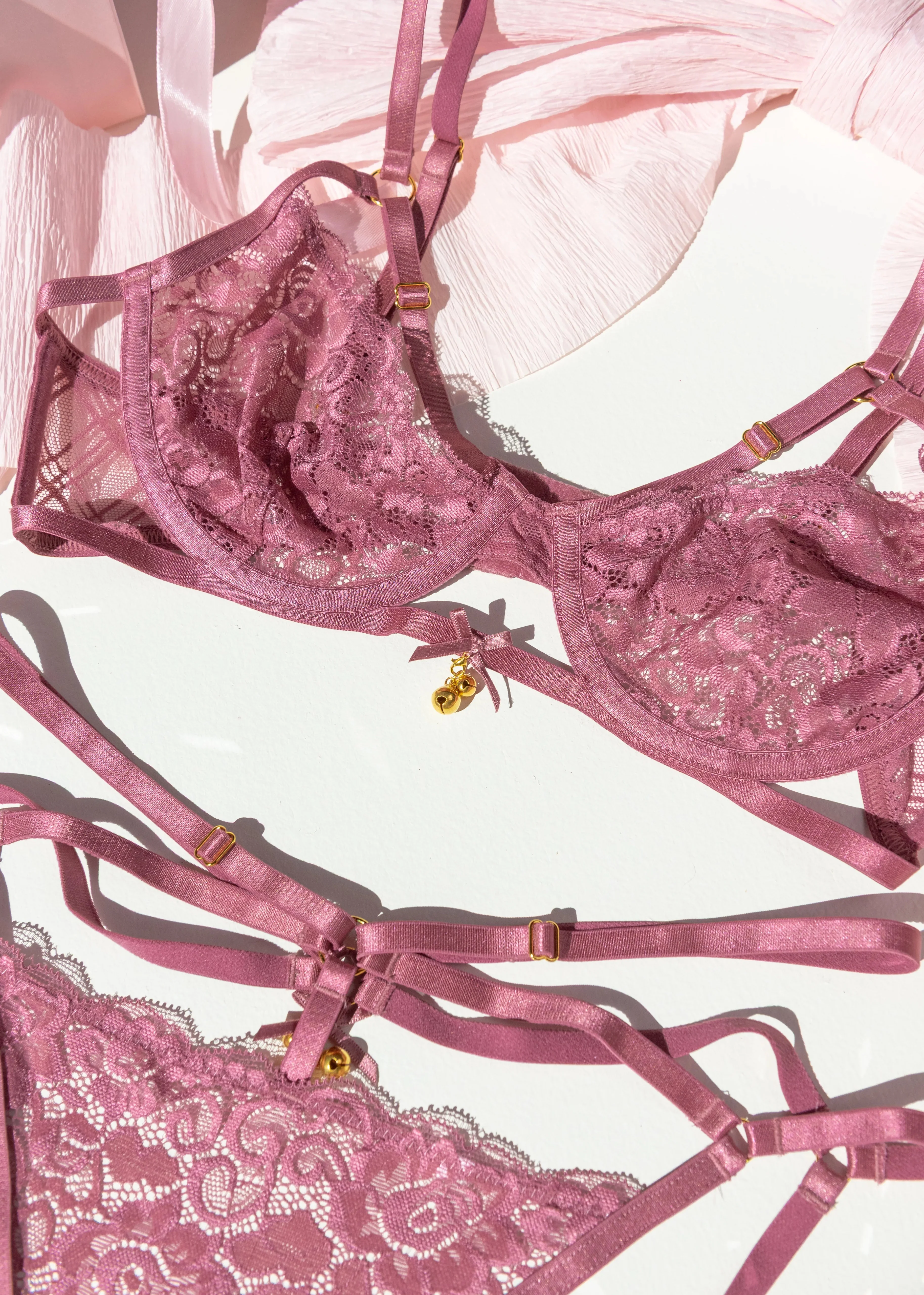 Lacy Underwire Charm Bralette - Sugarplum Pink - Image 12
