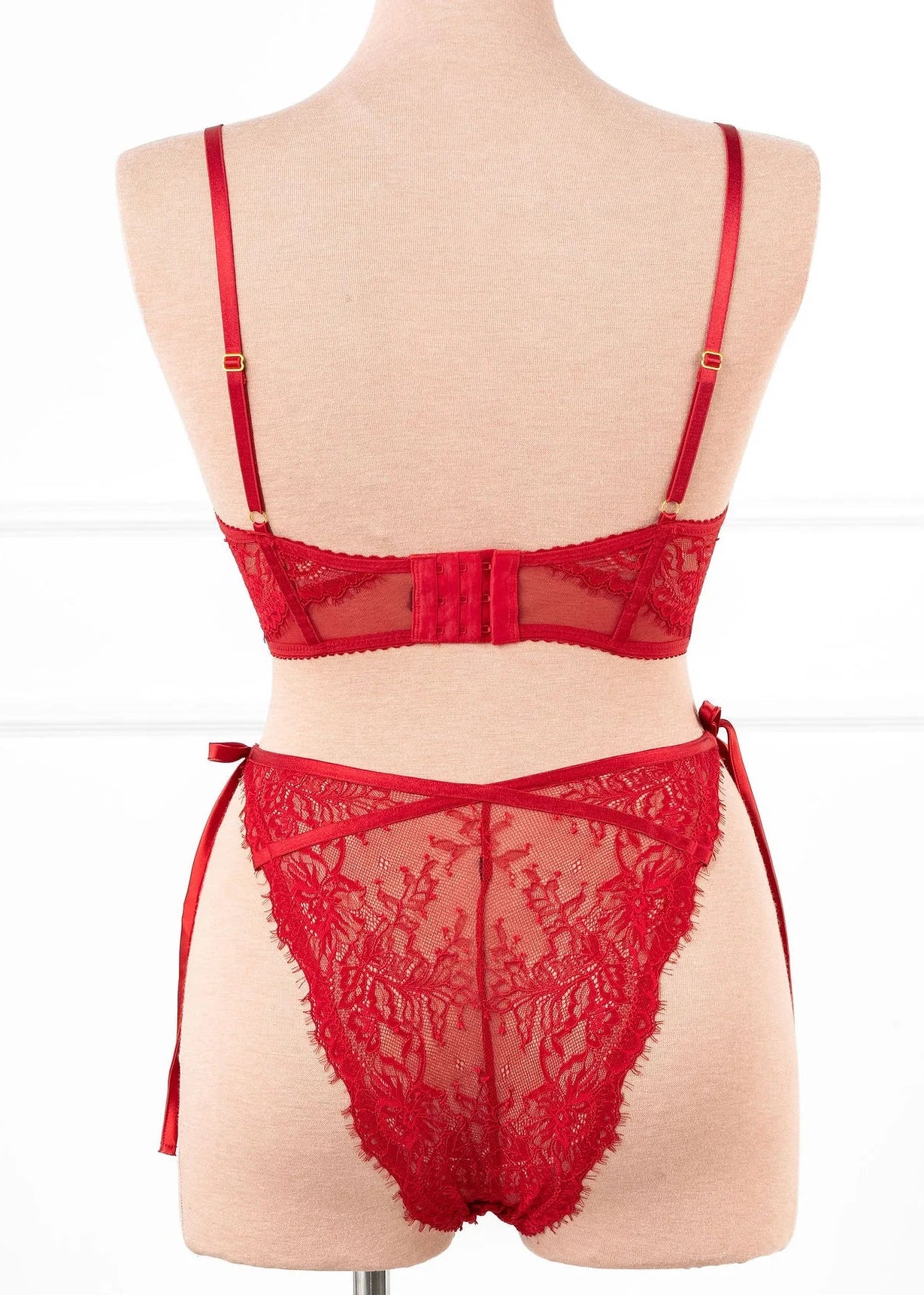 Lacy Underwire Corset - Red - Image 12