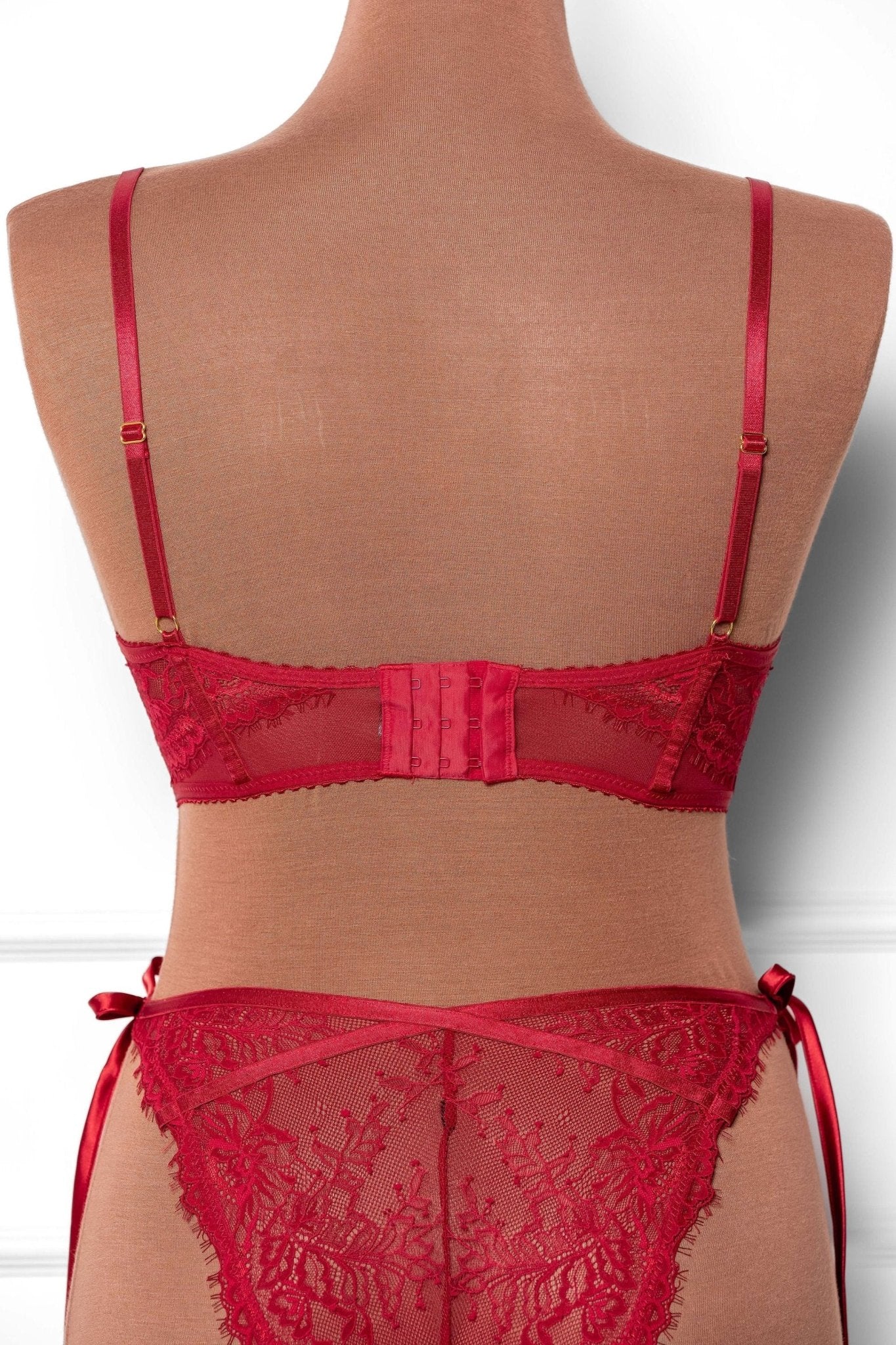 Lacy Underwire Corset - Red - Image 8