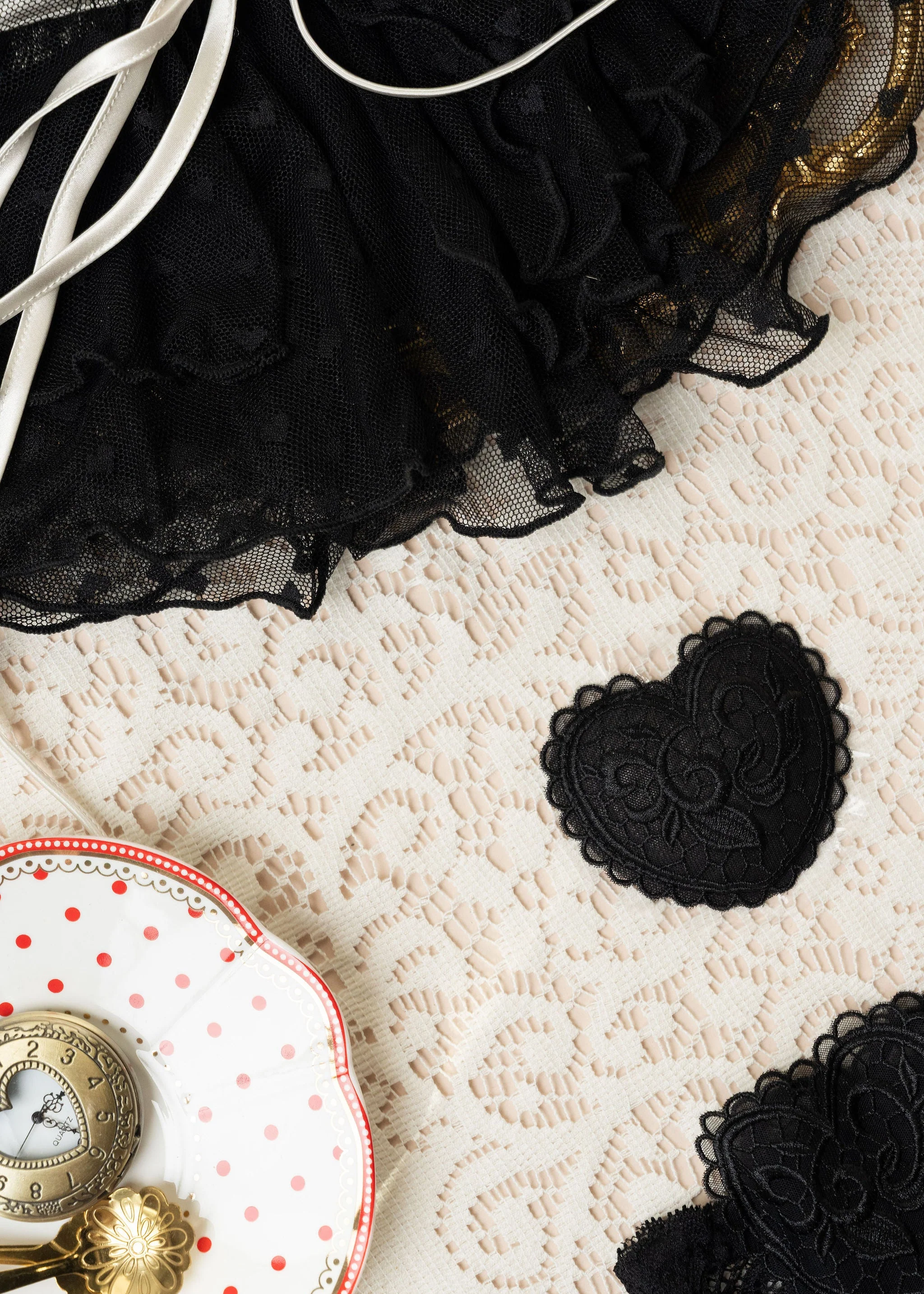 Lingerie Ruffle Cape - Black - Image 10