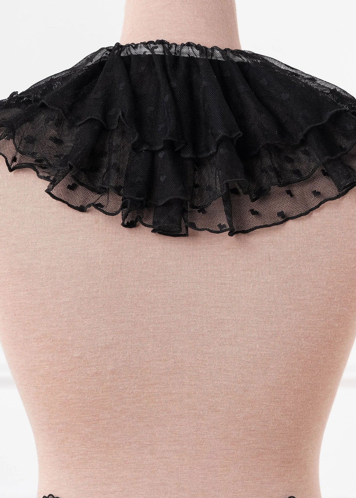 Lingerie Ruffle Cape - Black - Image 5