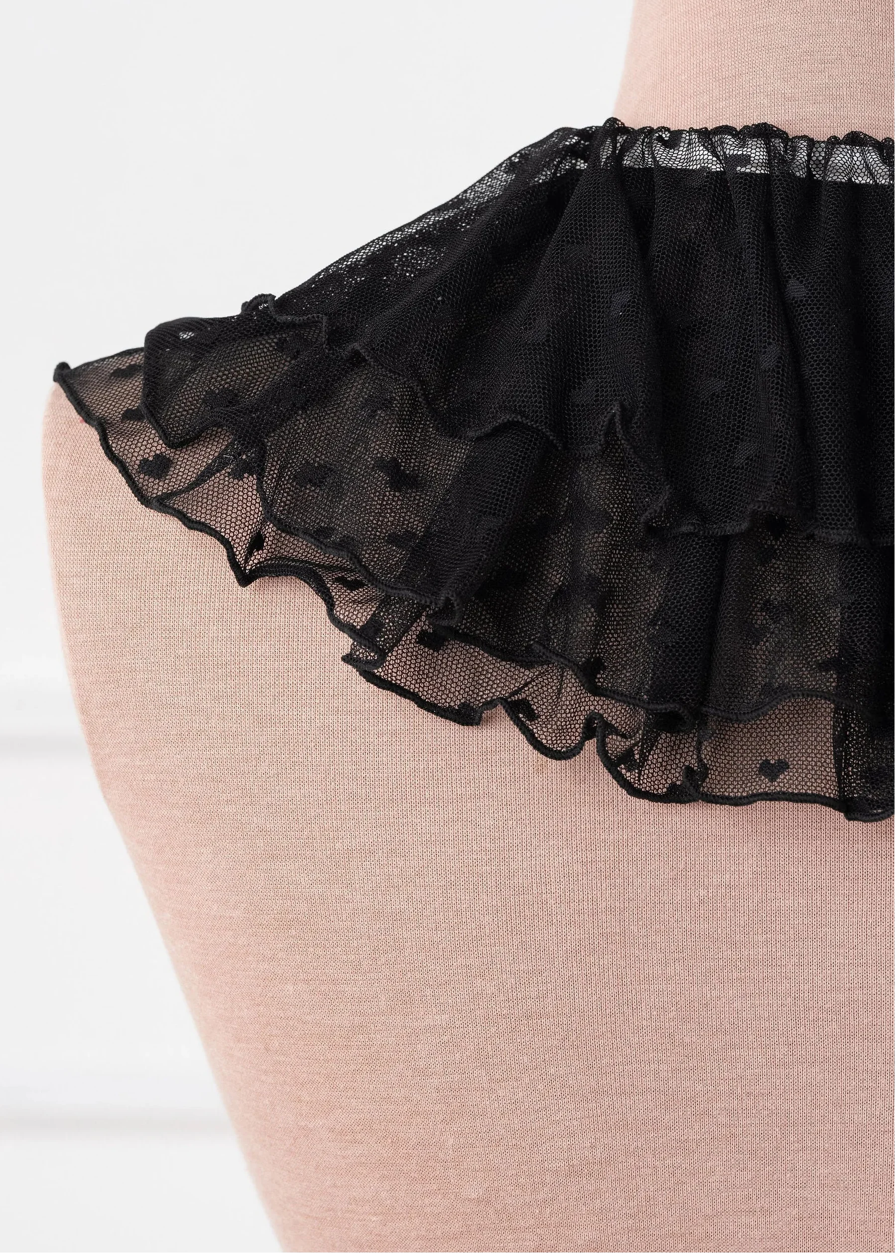 Lingerie Ruffle Cape - Black - Image 7