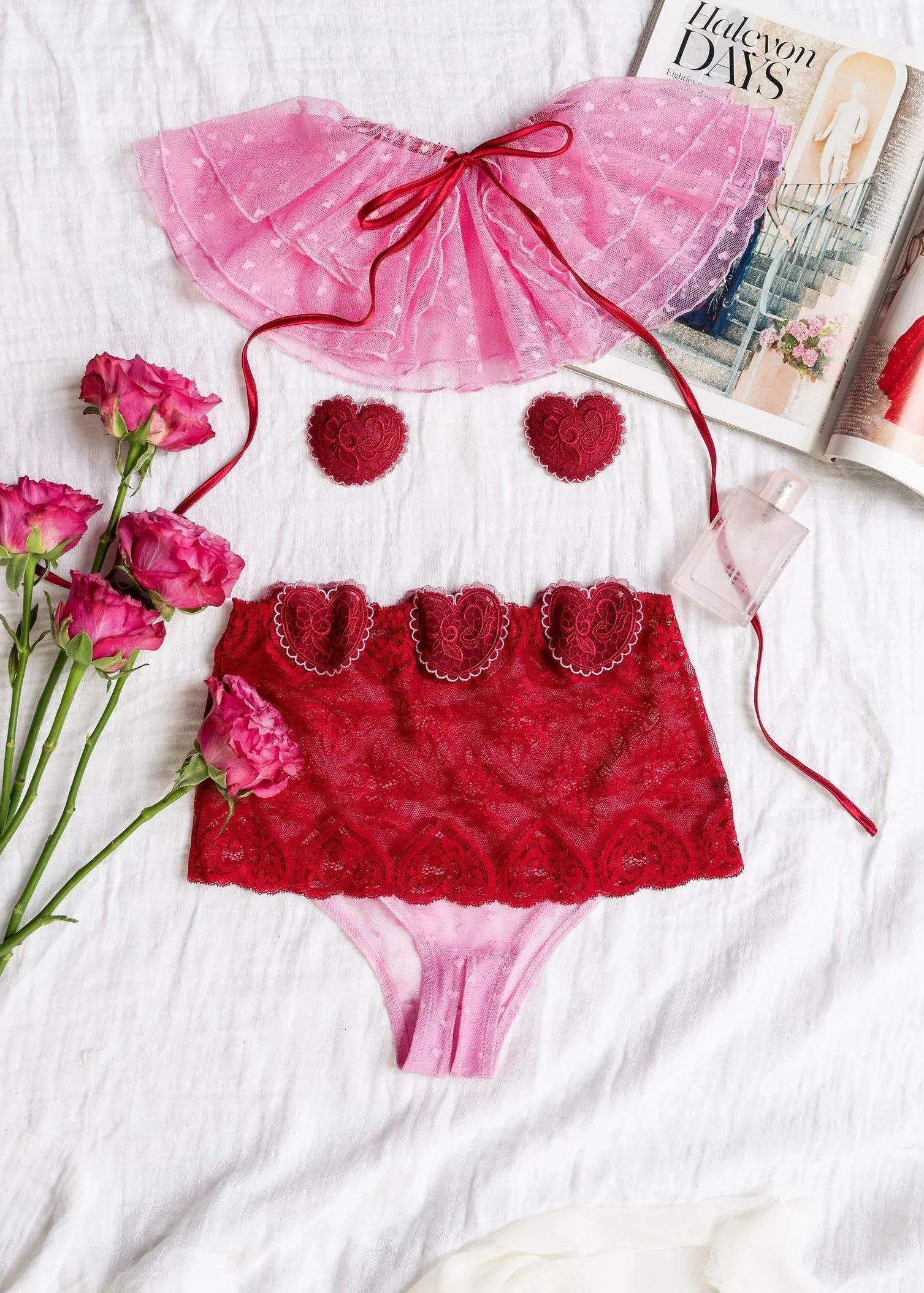 Lingerie Ruffle Cape - Candy Pink - Image 10