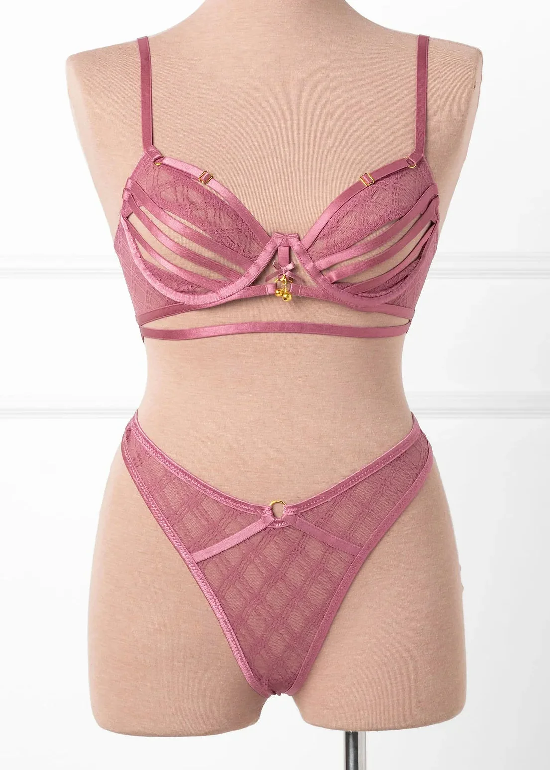Midrise Mesh Charm Thong - Sugarplum Pink - Image 2