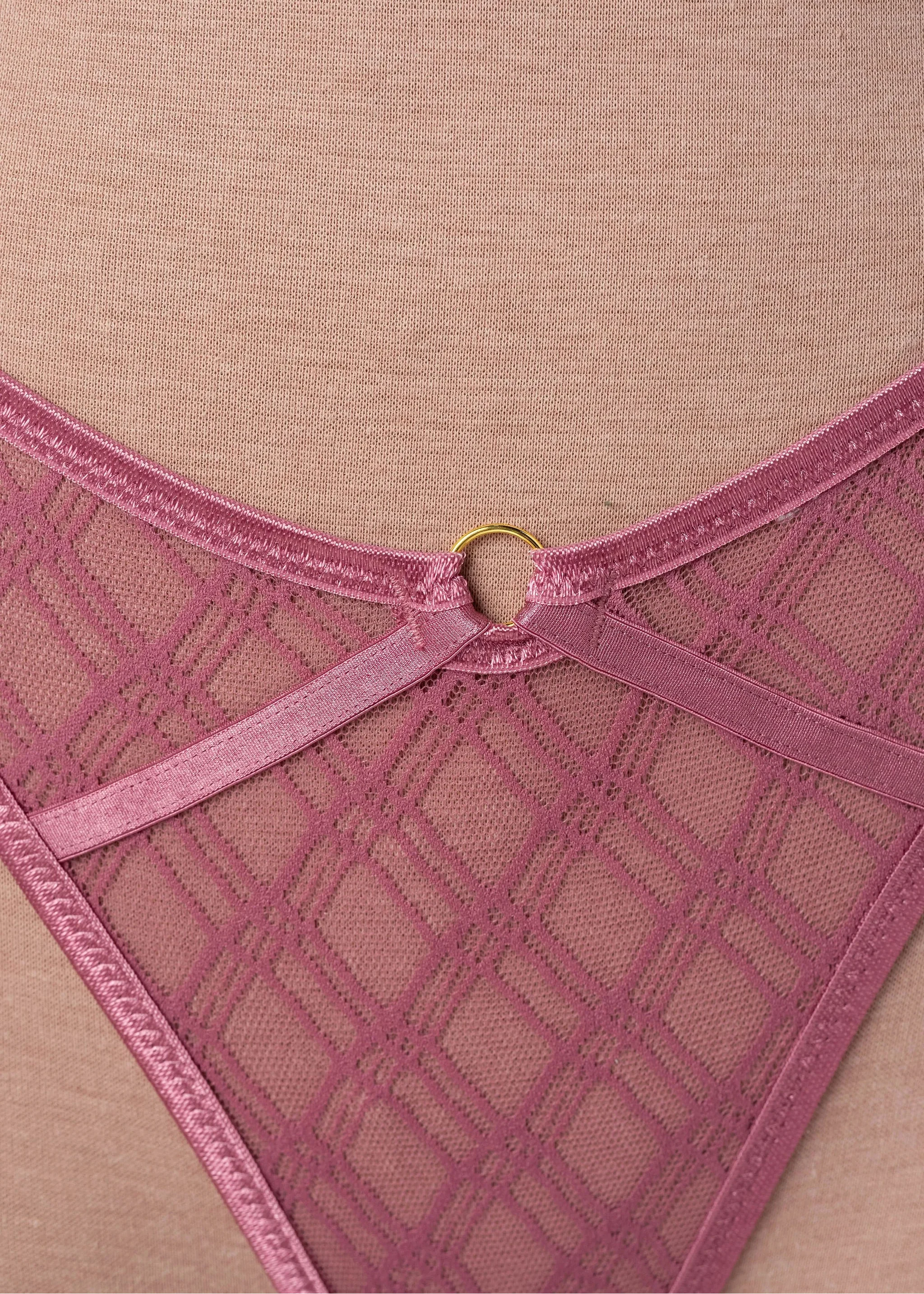 Midrise Mesh Charm Thong - Sugarplum Pink - Image 9