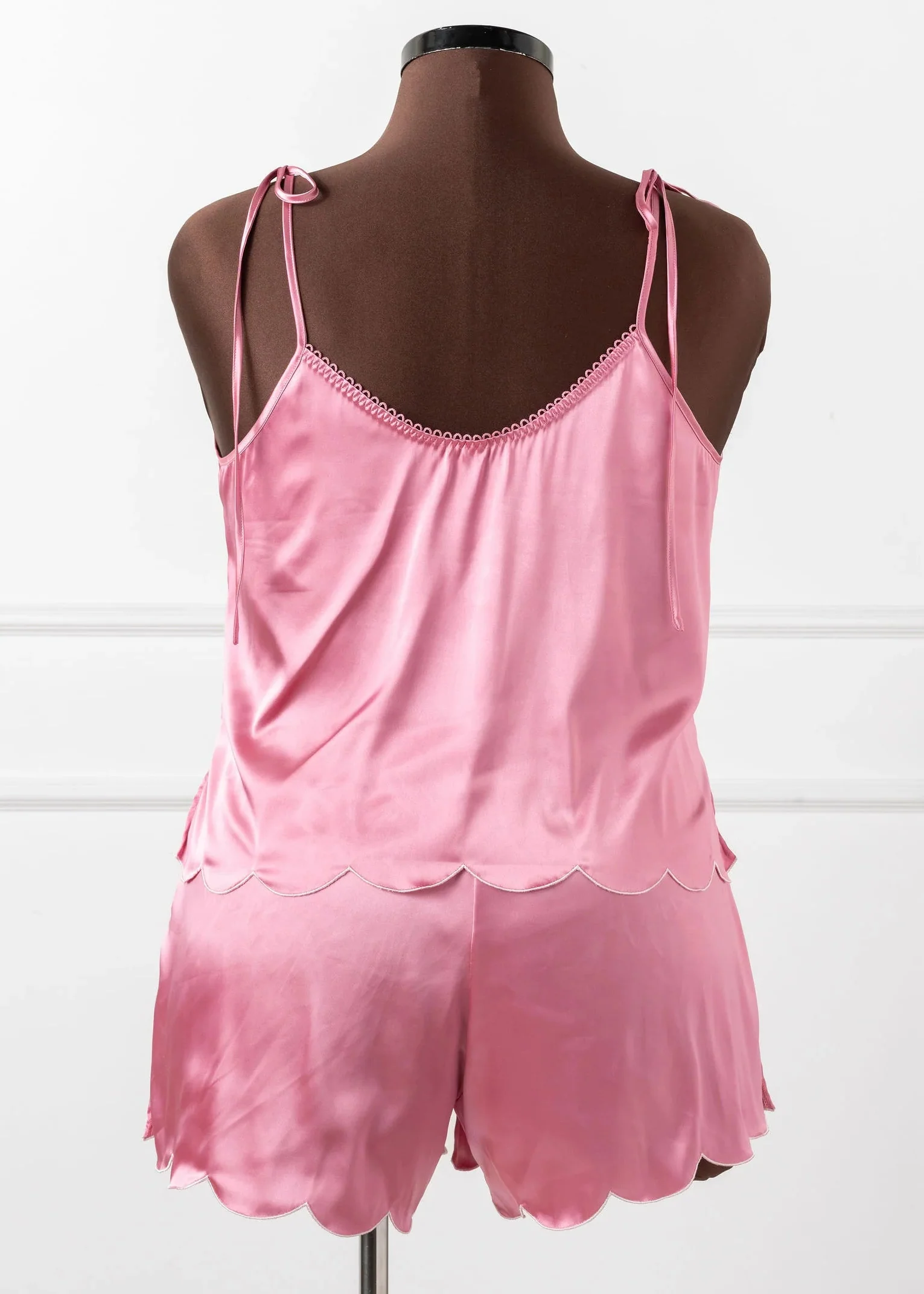 Scalloped Embroidered Satin Cami - Rose - Image 13