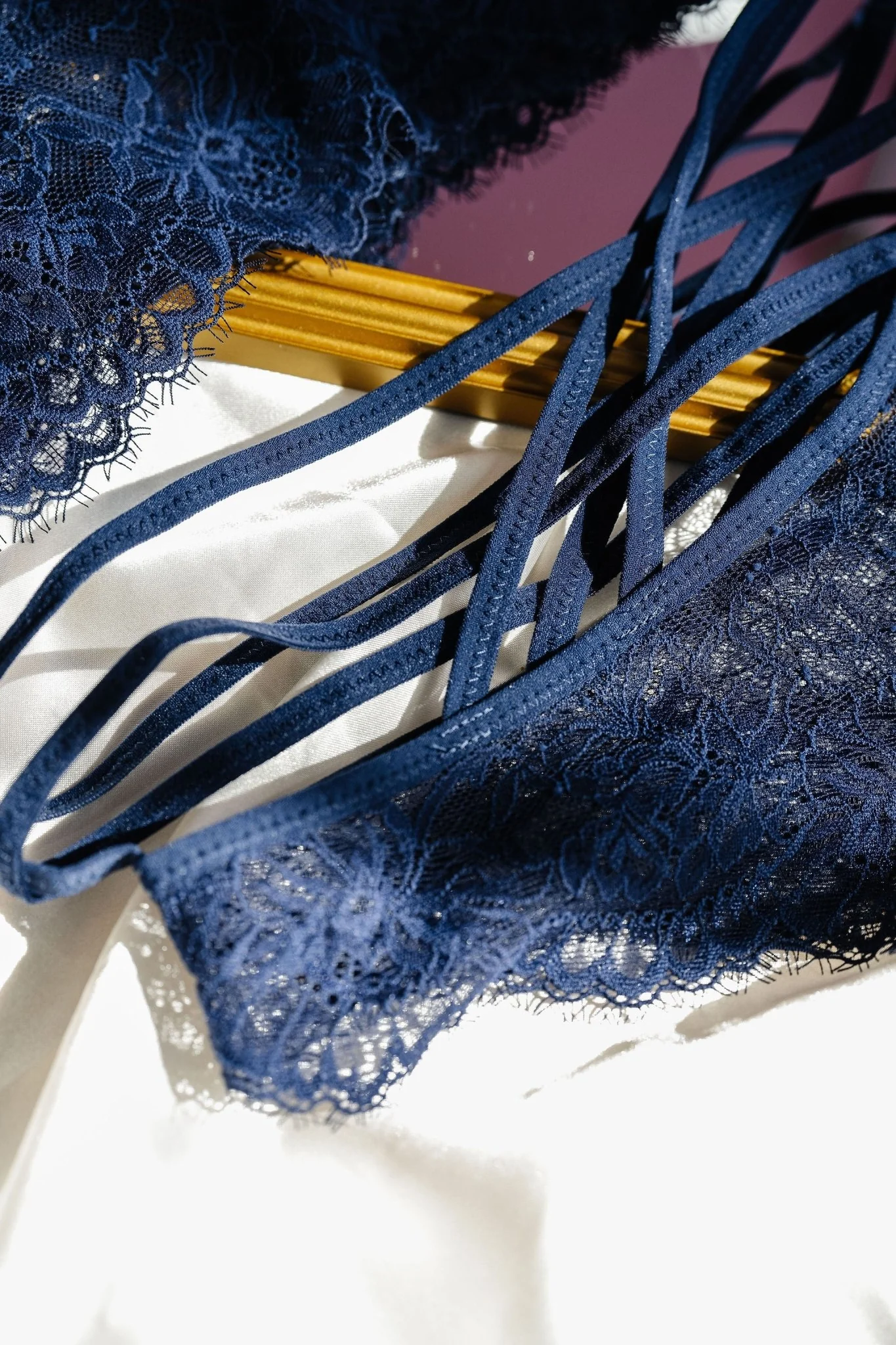 Strappy Crotchless Panty - Navy - Image 7