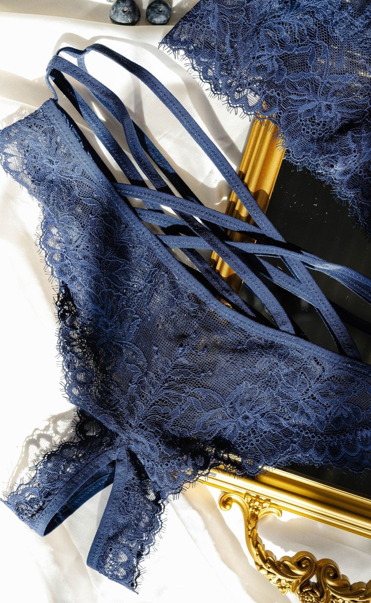 Strappy Crotchless Panty - Navy - Image 8