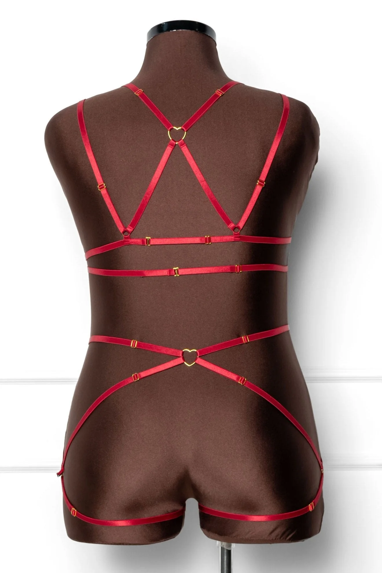 Strappy Heart Harness Bottom - Scarlet Red - Image 16