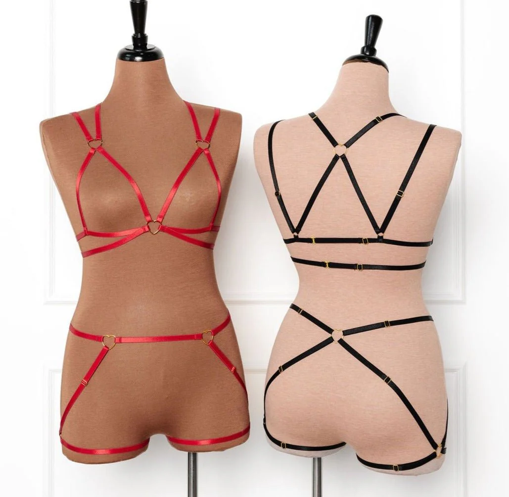 Strappy Heart Harness Top - Black - Image 13