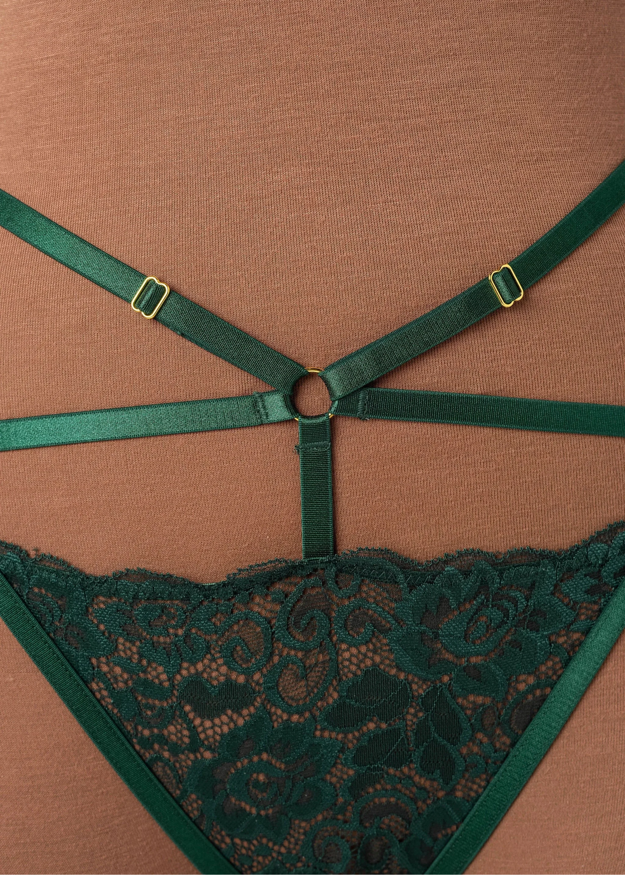 Strappy Ouvert Charm Panty - Alps Green - Image 5