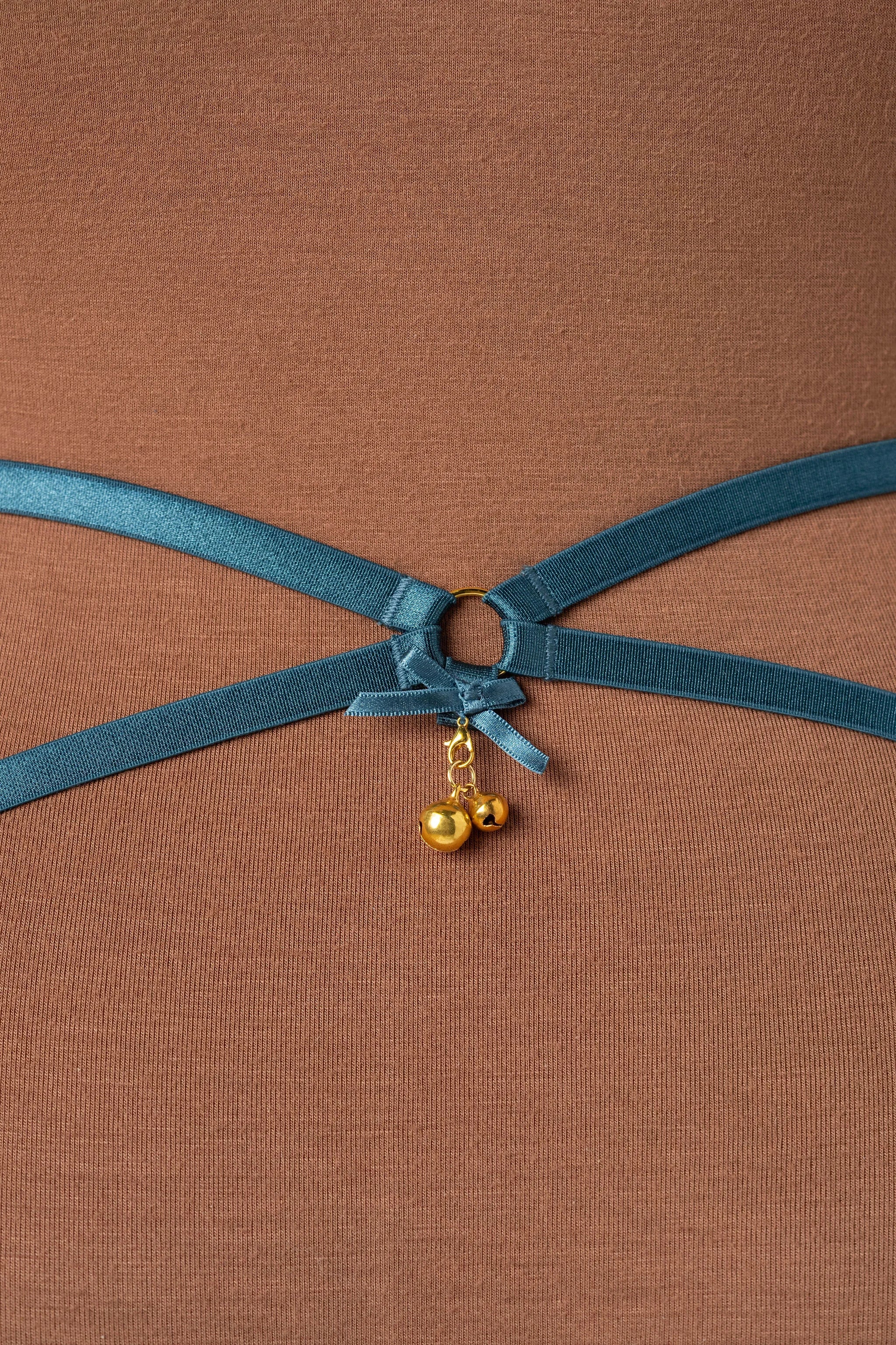 Strappy Ouvert Charm Panty - Retro Blue - Image 10